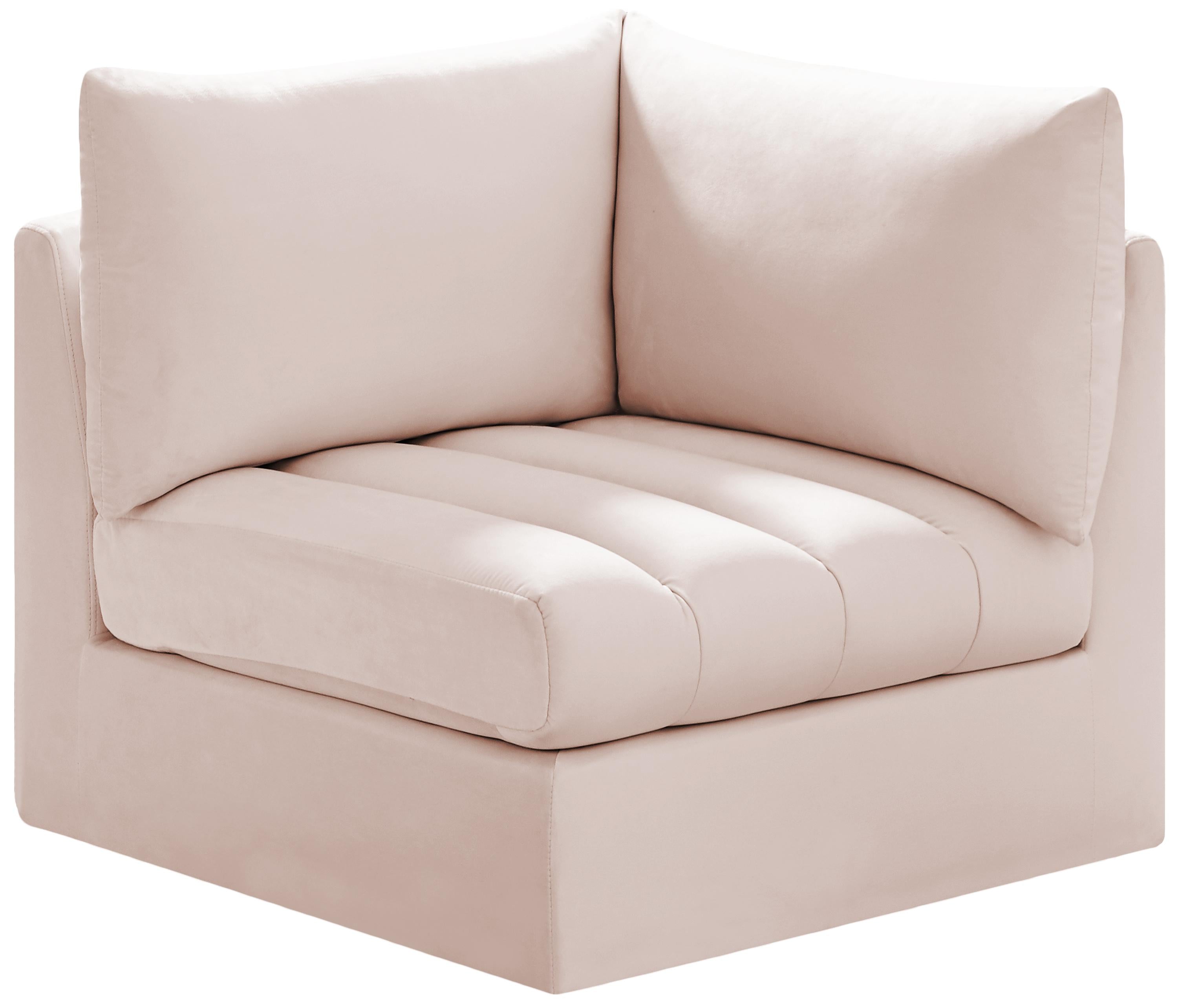 Jacob Pink Velvet Corner - Luxe Home Furnishings (Jersey City, NJ)