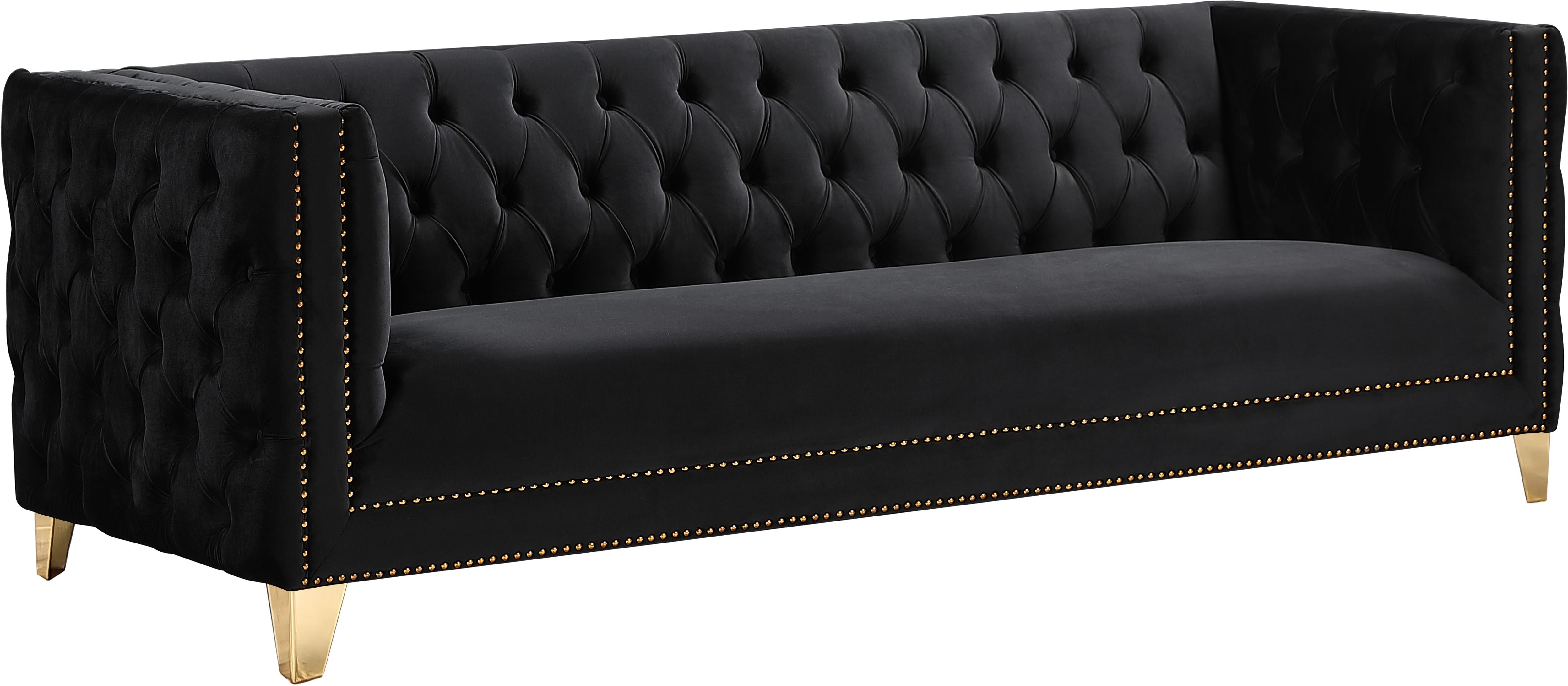 Michelle Black Velvet Sofa - Luxe Home Furnishings (Jersey City, NJ)