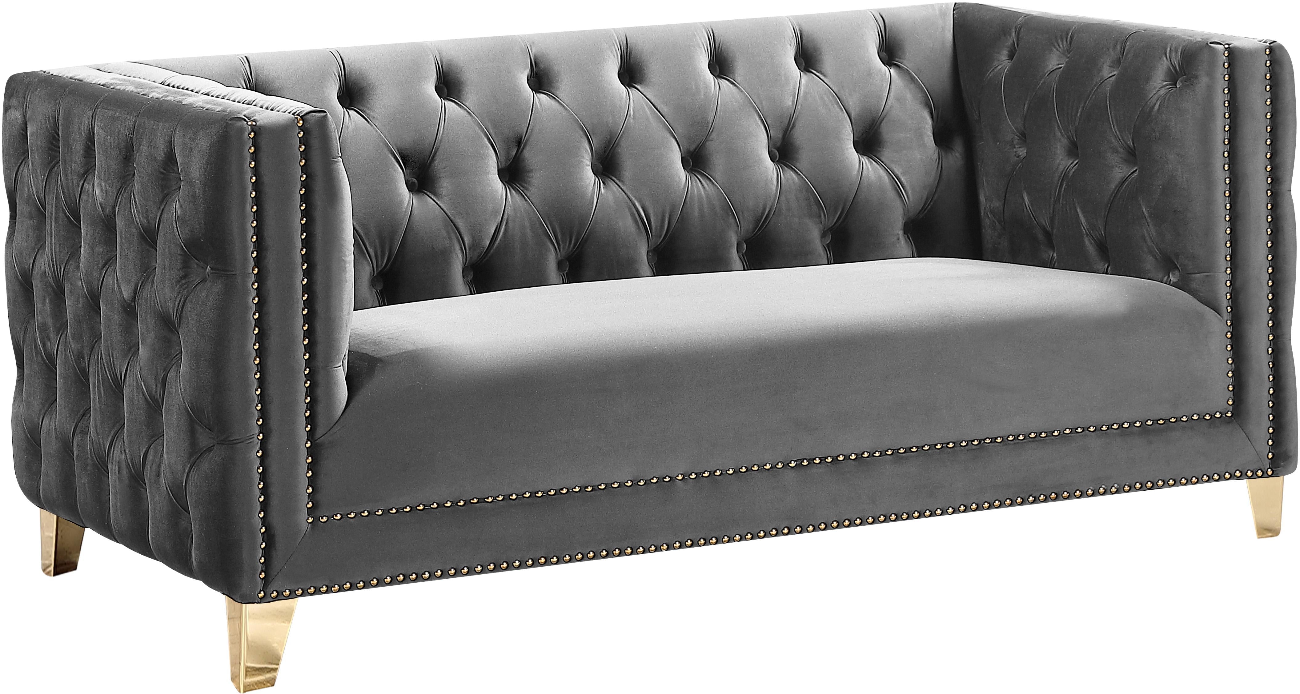 Michelle Grey Velvet Loveseat - Luxe Home Furnishings (Jersey City, NJ)