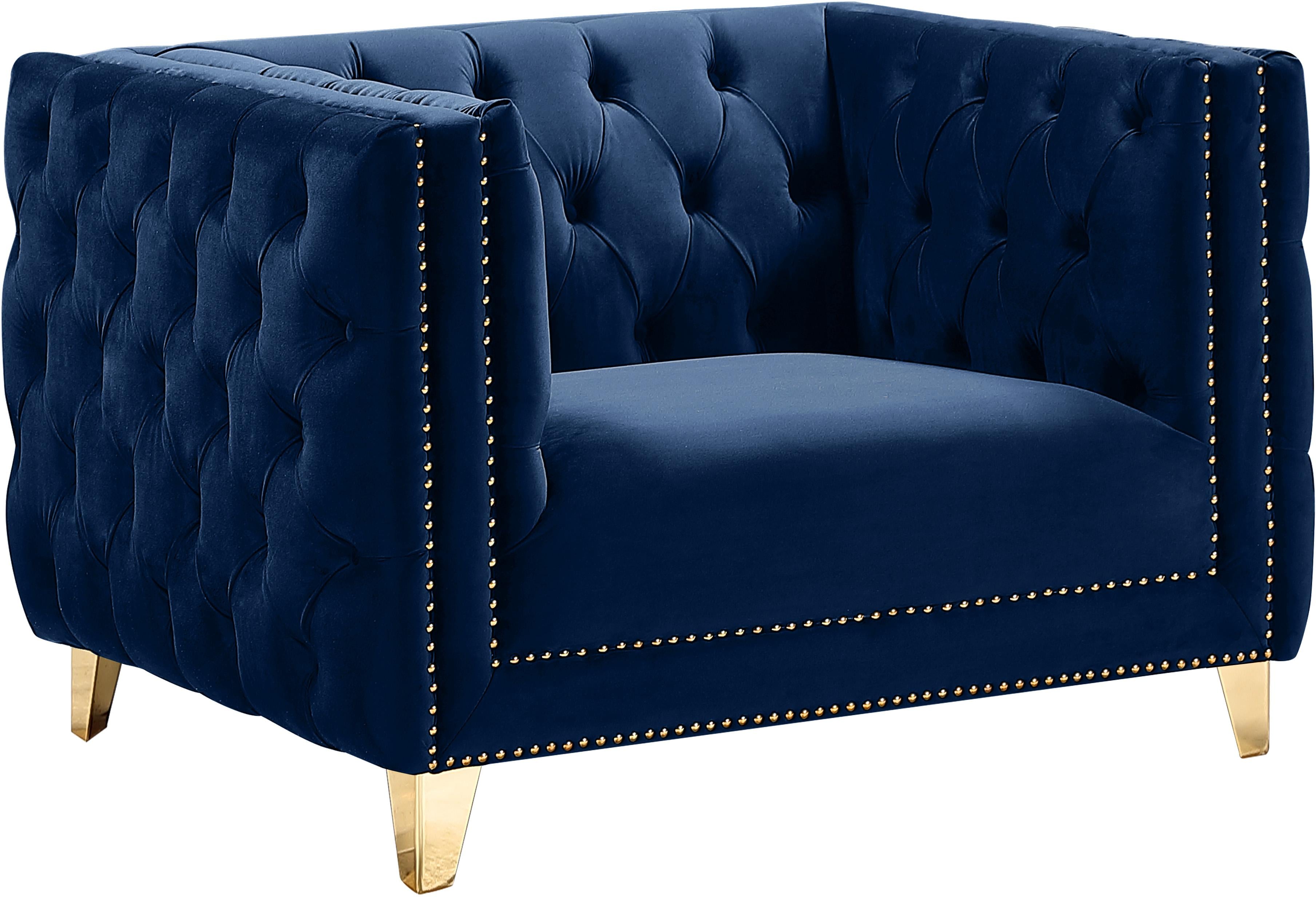 Michelle Navy Velvet Chair - Luxe Home Furnishings (Jersey City, NJ)