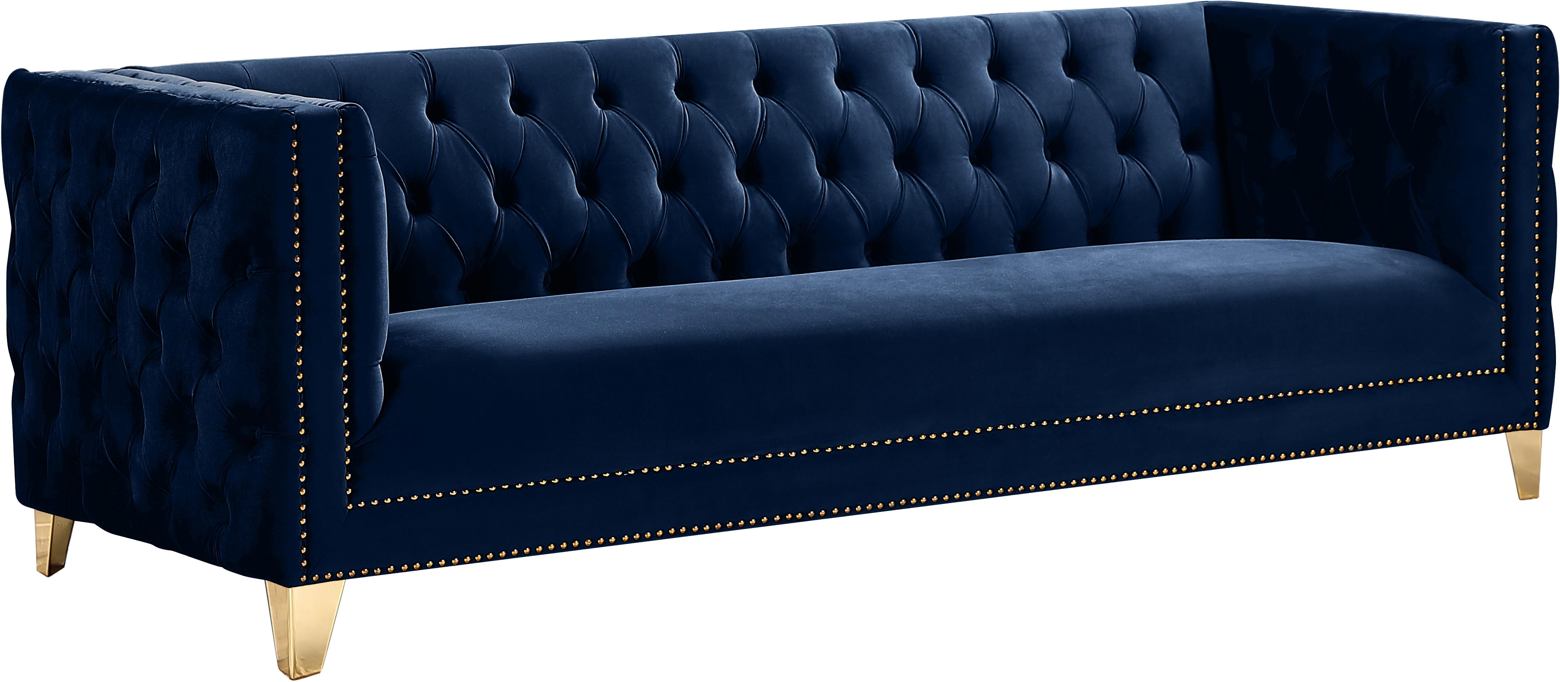 Michelle Navy Velvet Sofa - Luxe Home Furnishings (Jersey City, NJ)