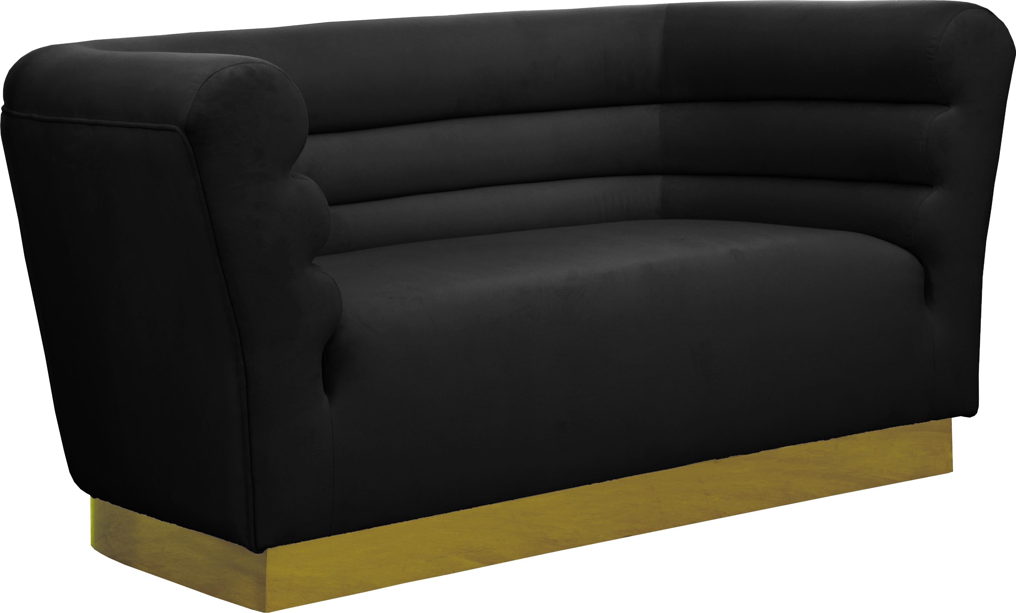 Bellini Black Velvet Loveseat - Luxe Home Furnishings (Jersey City, NJ)