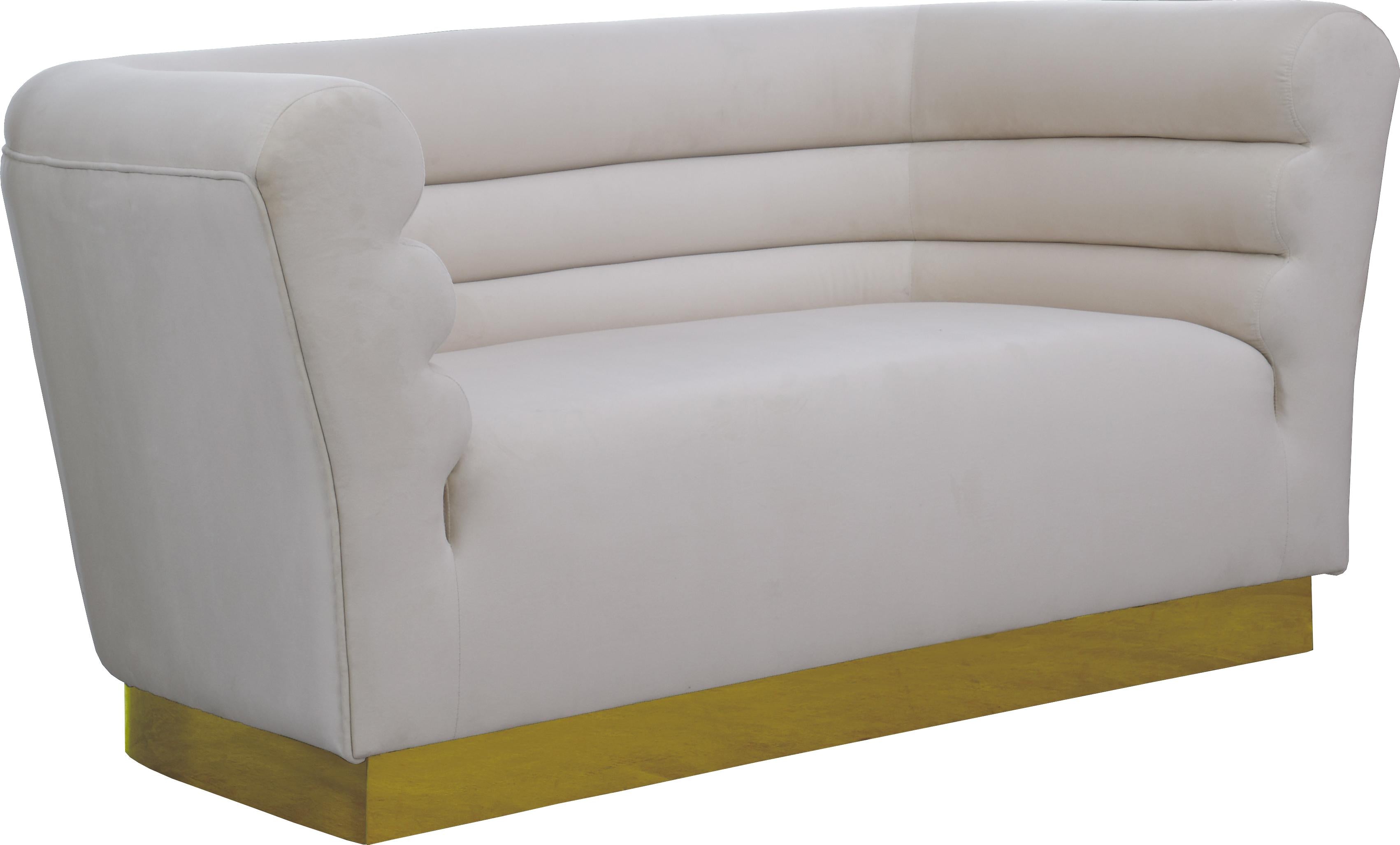 Bellini Cream Velvet Loveseat - Luxe Home Furnishings (Jersey City, NJ)