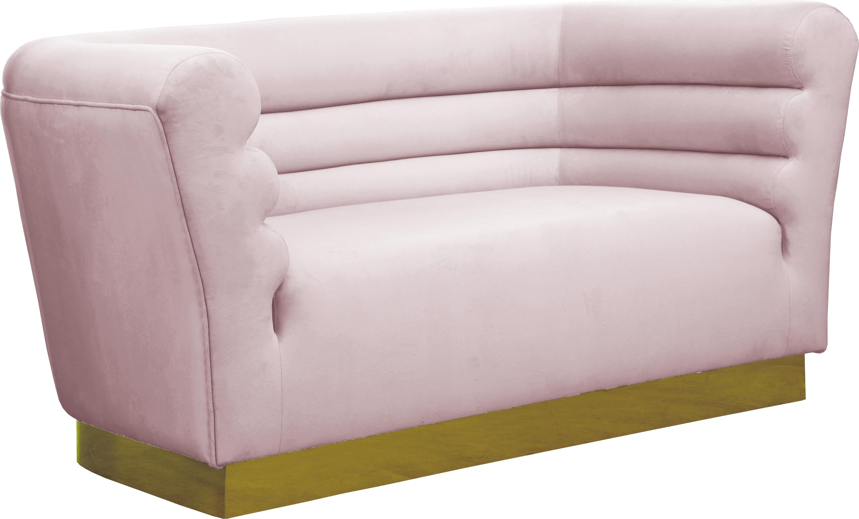 Bellini Pink Velvet Loveseat - Luxe Home Furnishings (Jersey City, NJ)