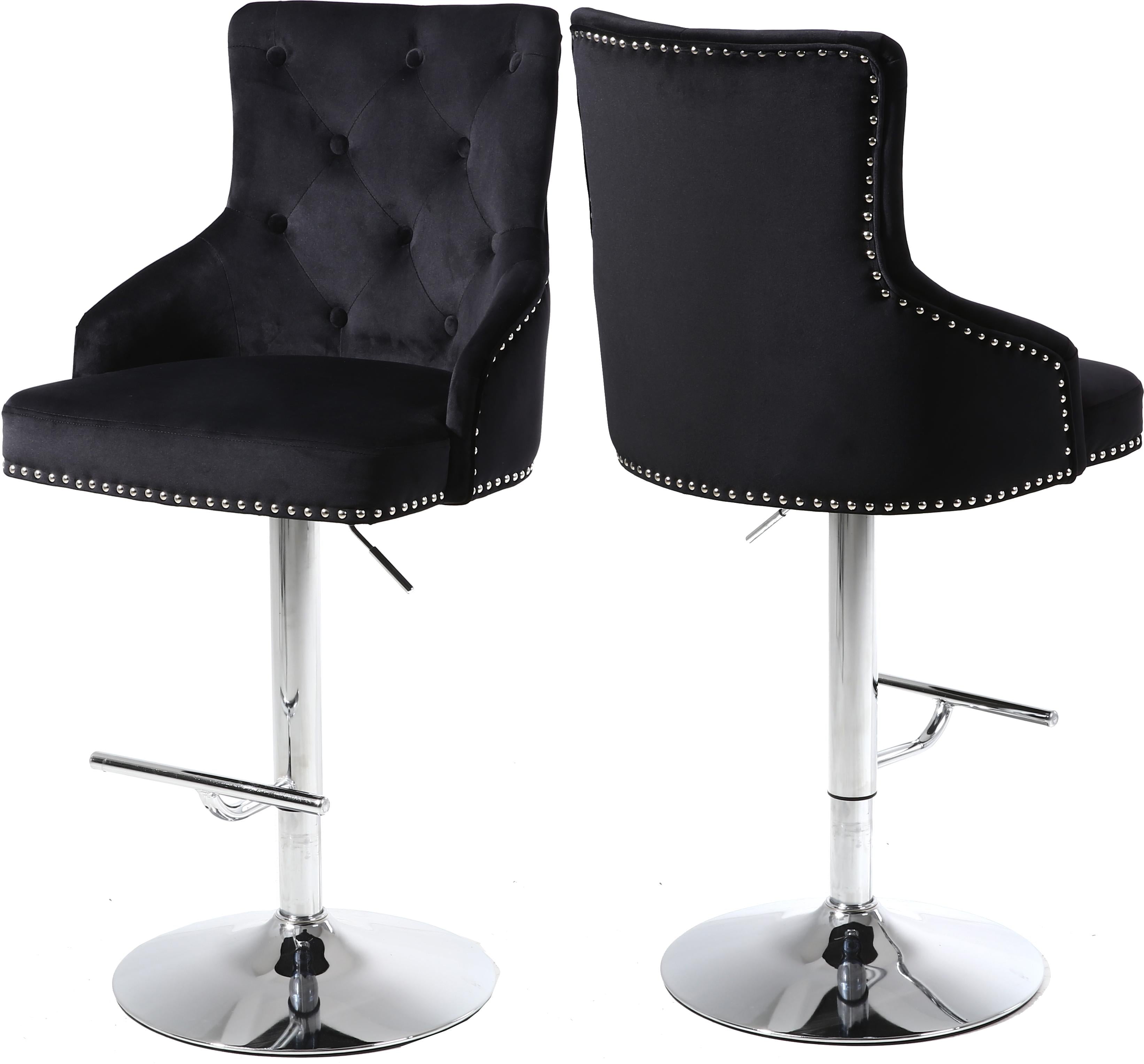 Claude Black Velvet Adjustable Stool - Luxe Home Furnishings (Jersey City, NJ)