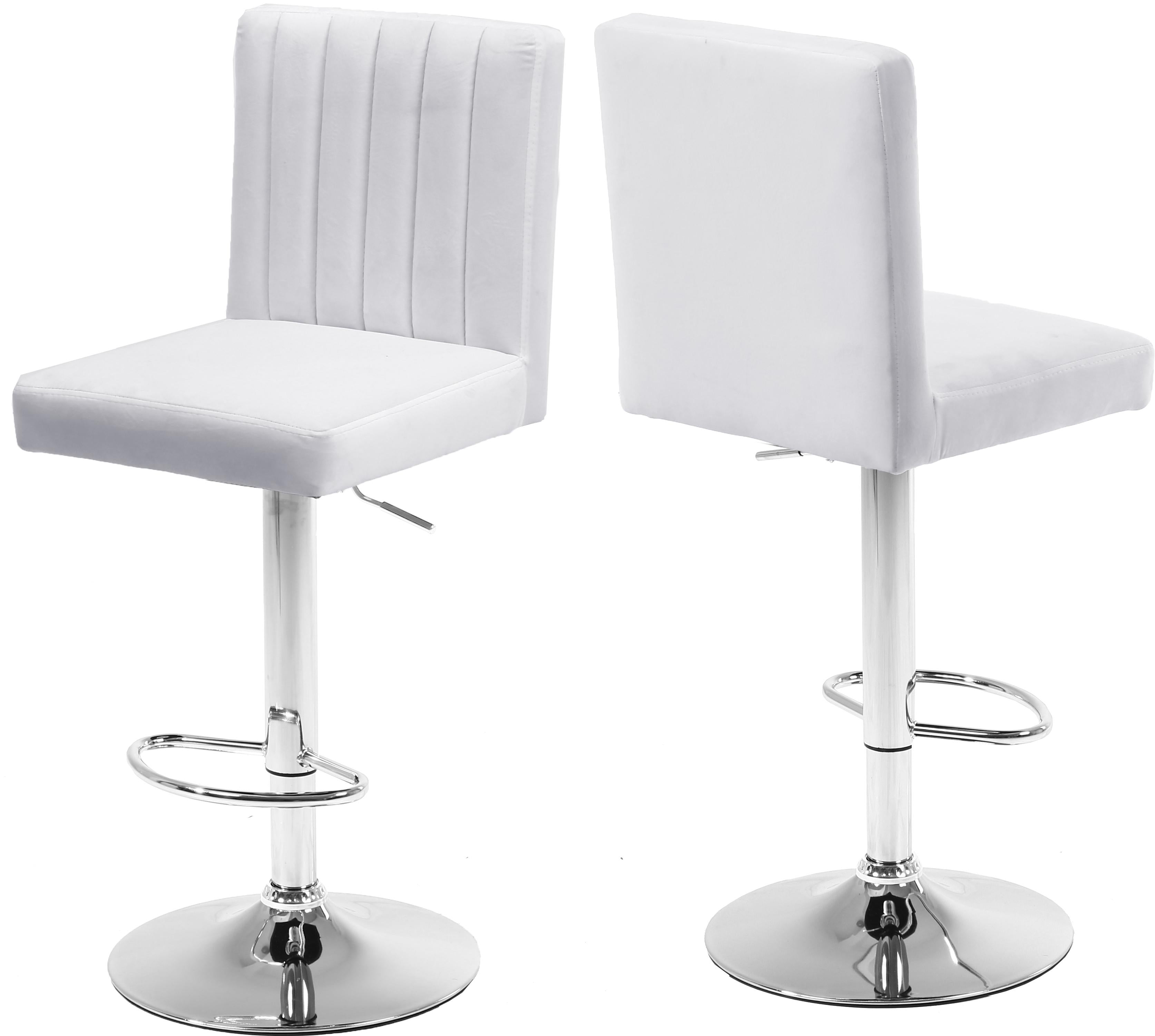Joel White Velvet Adjustable Stool - Luxe Home Furnishings (Jersey City, NJ)