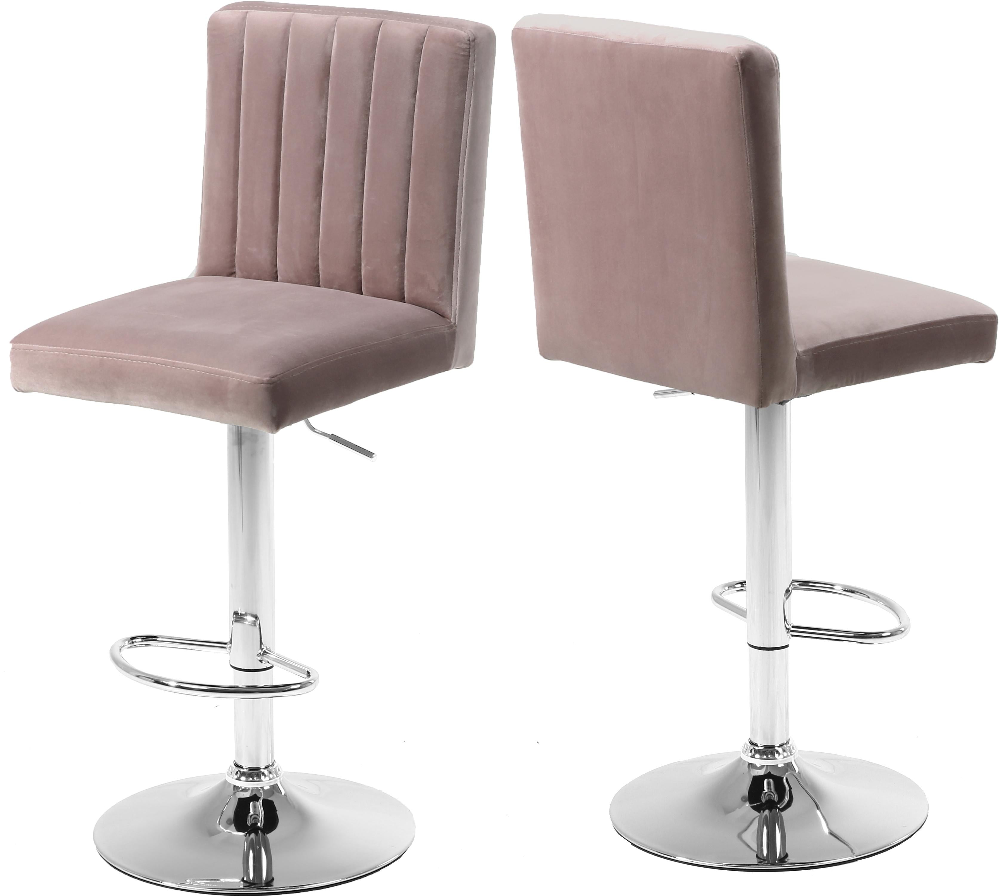 Joel Pink Velvet Adjustable Stool - Luxe Home Furnishings (Jersey City, NJ)