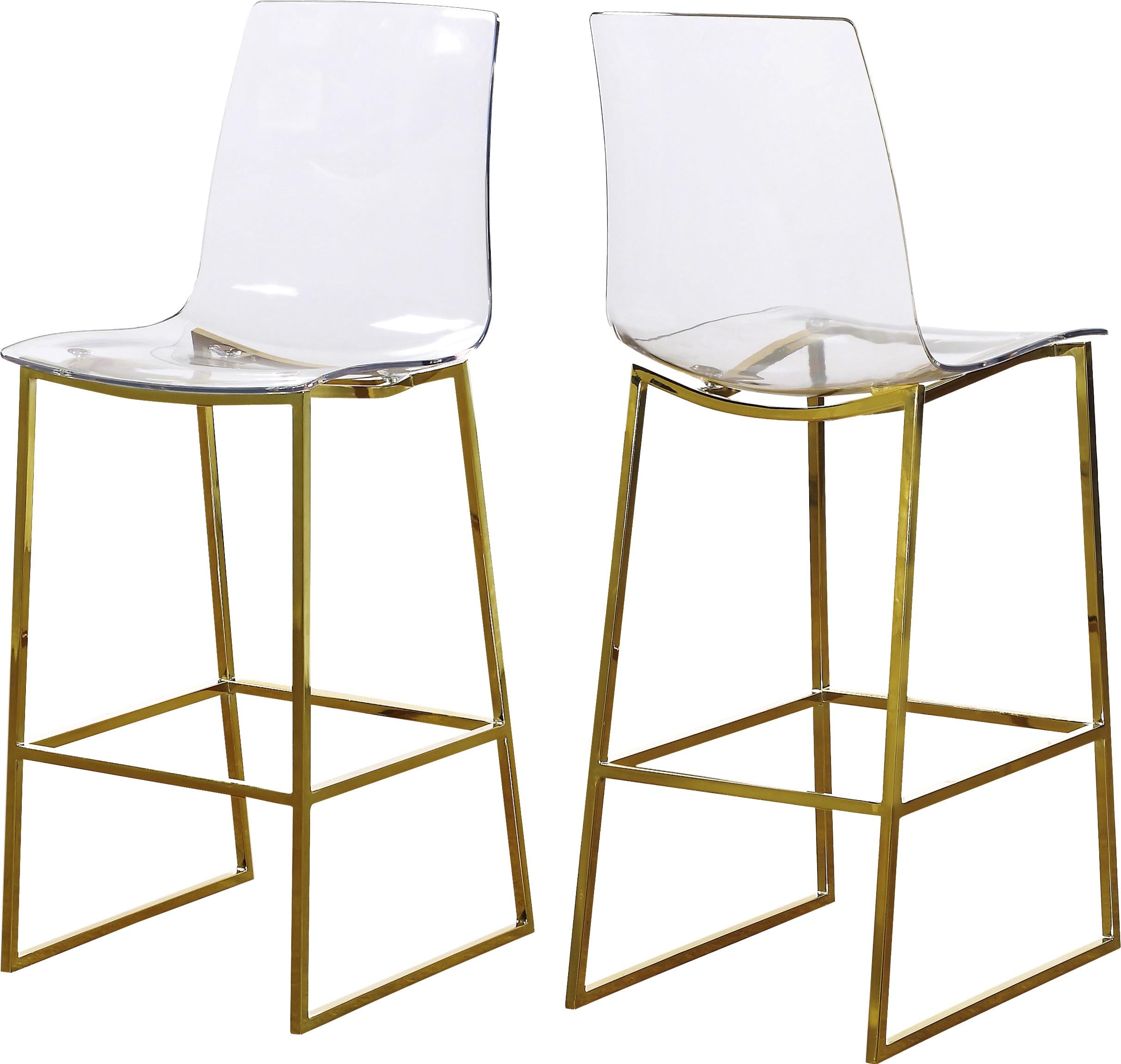 Lumen Gold Metal/Lucite Polycarbonate Stool - Luxe Home Furnishings (Jersey City, NJ)