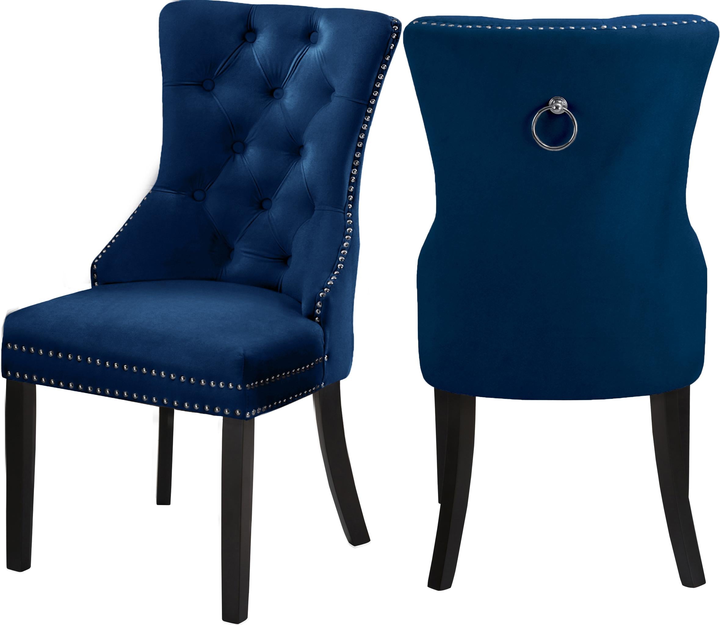 Nikki Navy Velvet Dining Chair - Luxe Home Furnishings (Jersey City, NJ)