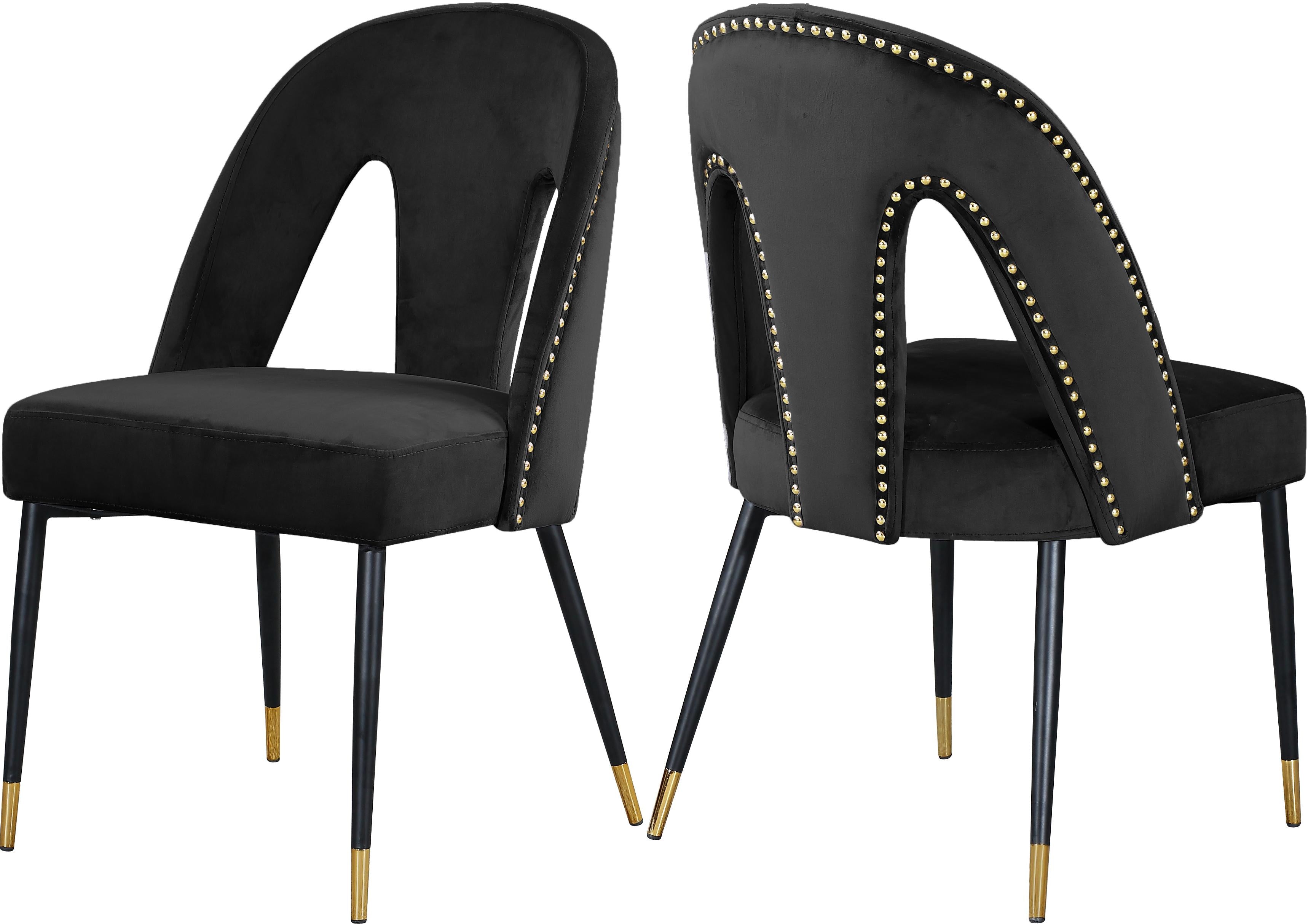 Akoya Black Velvet Dining Chair - Luxe Home Furnishings (Jersey City, NJ)
