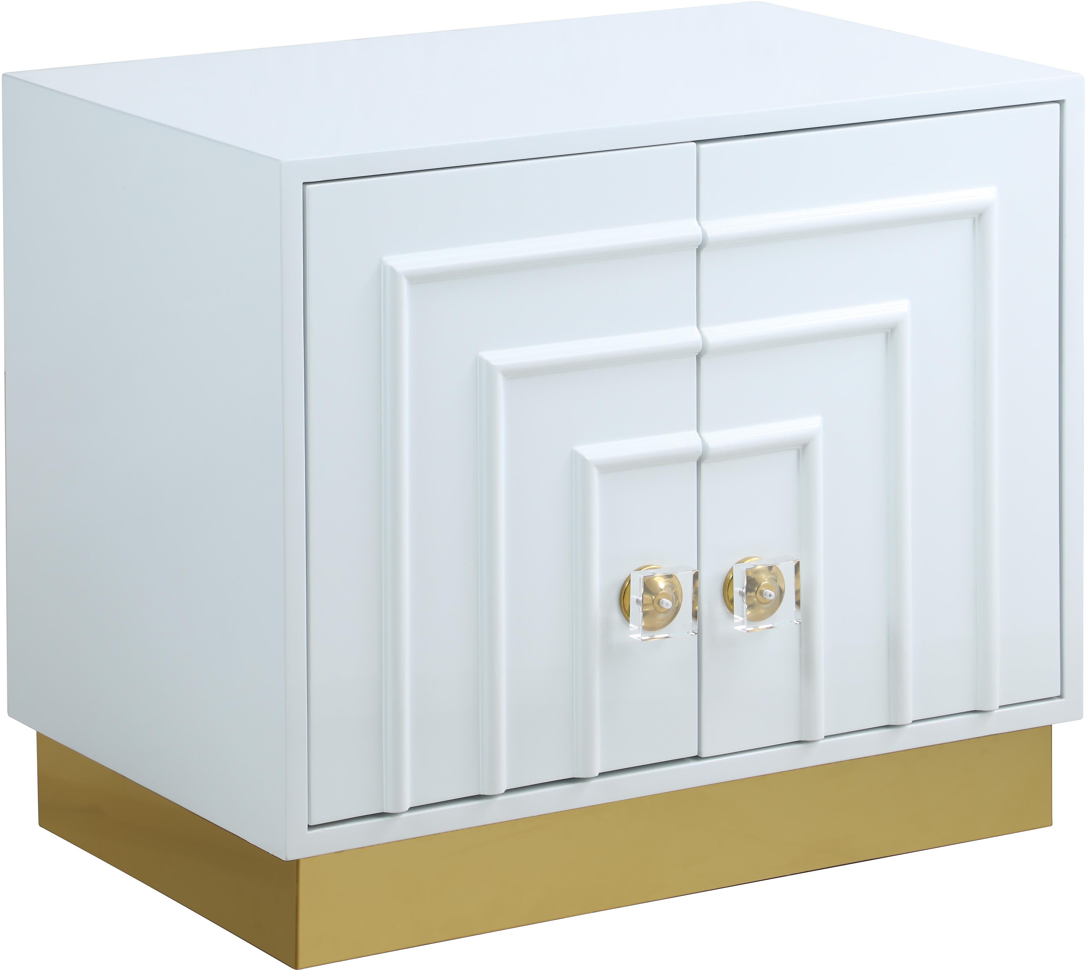 Cosmopolitan White Lacquer Side Table - Luxe Home Furnishings (Jersey City, NJ)