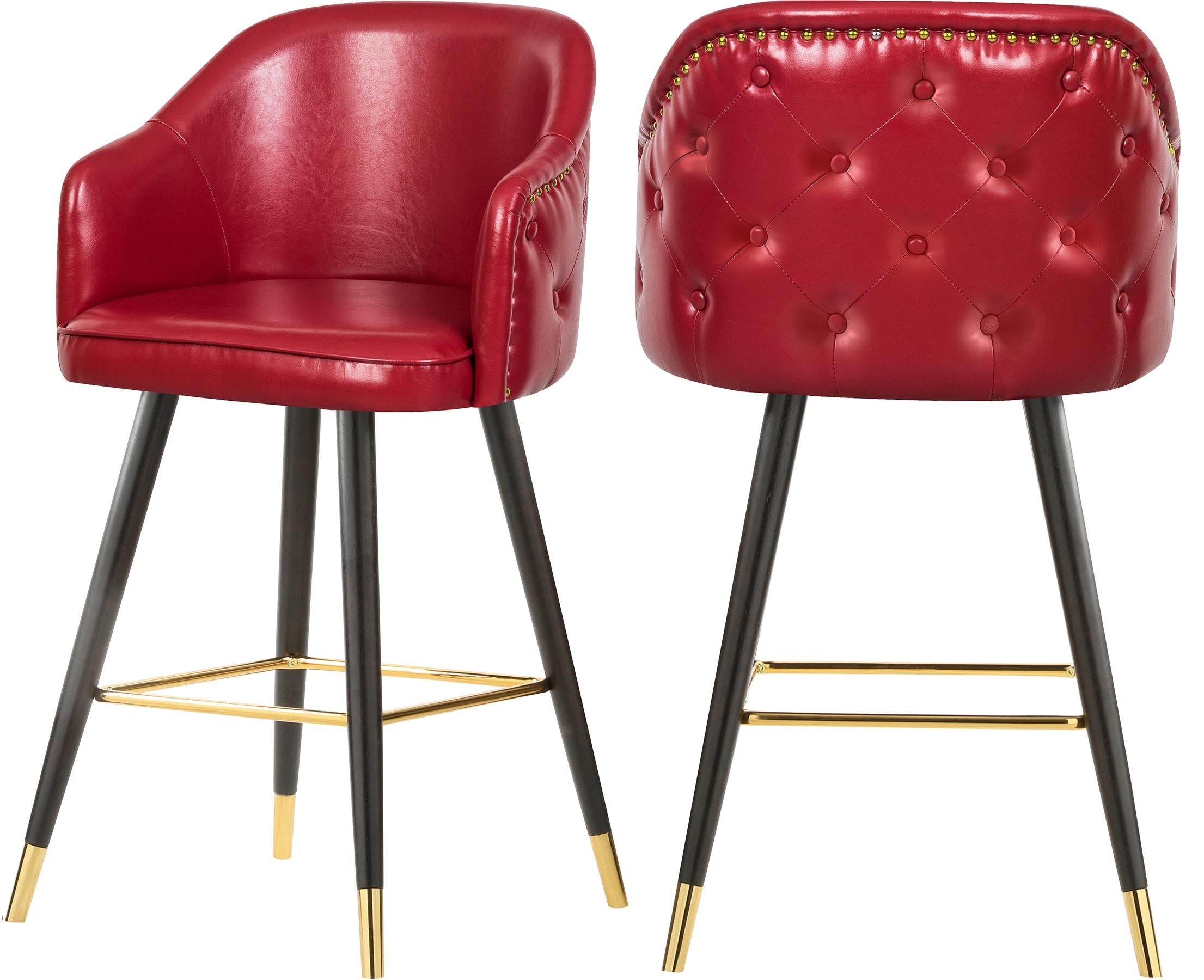 Barbosa Red Faux Leather Counter/Bar Stool - Luxe Home Furnishings (Jersey City, NJ)