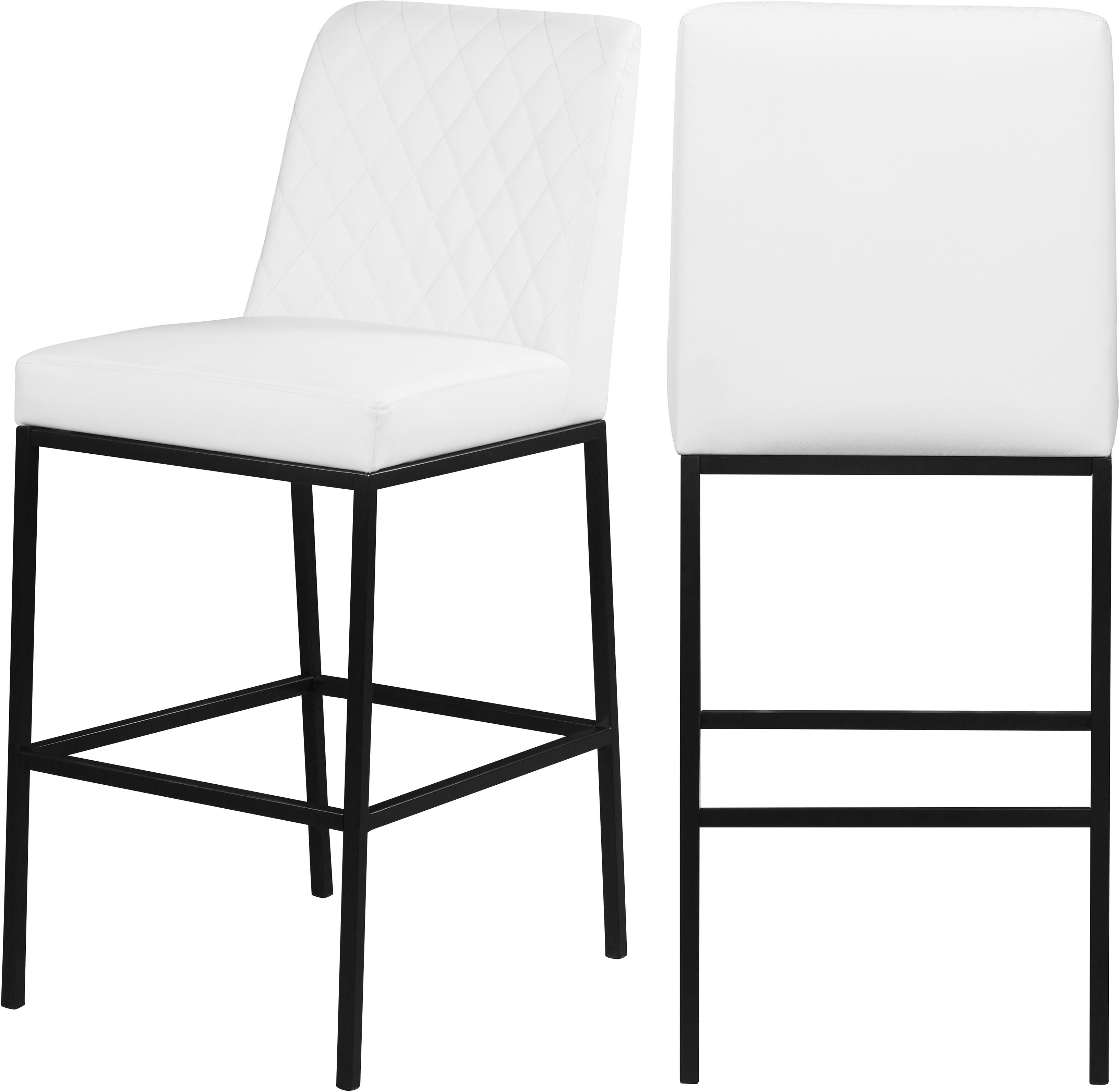 Bryce White Faux Leather Stool - Luxe Home Furnishings (Jersey City, NJ)