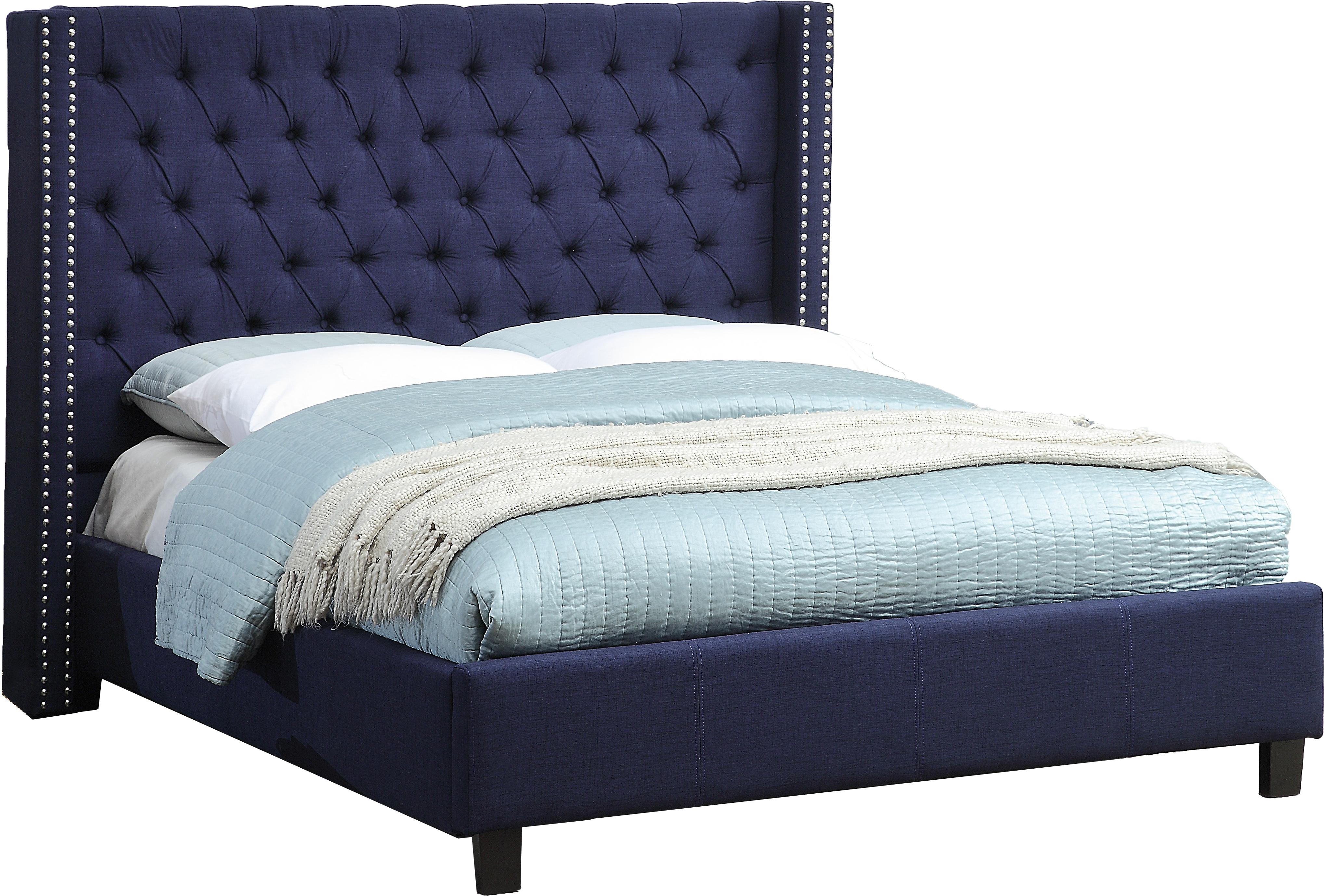 Ashton Navy Linen King Bed - Luxe Home Furnishings (Jersey City, NJ)