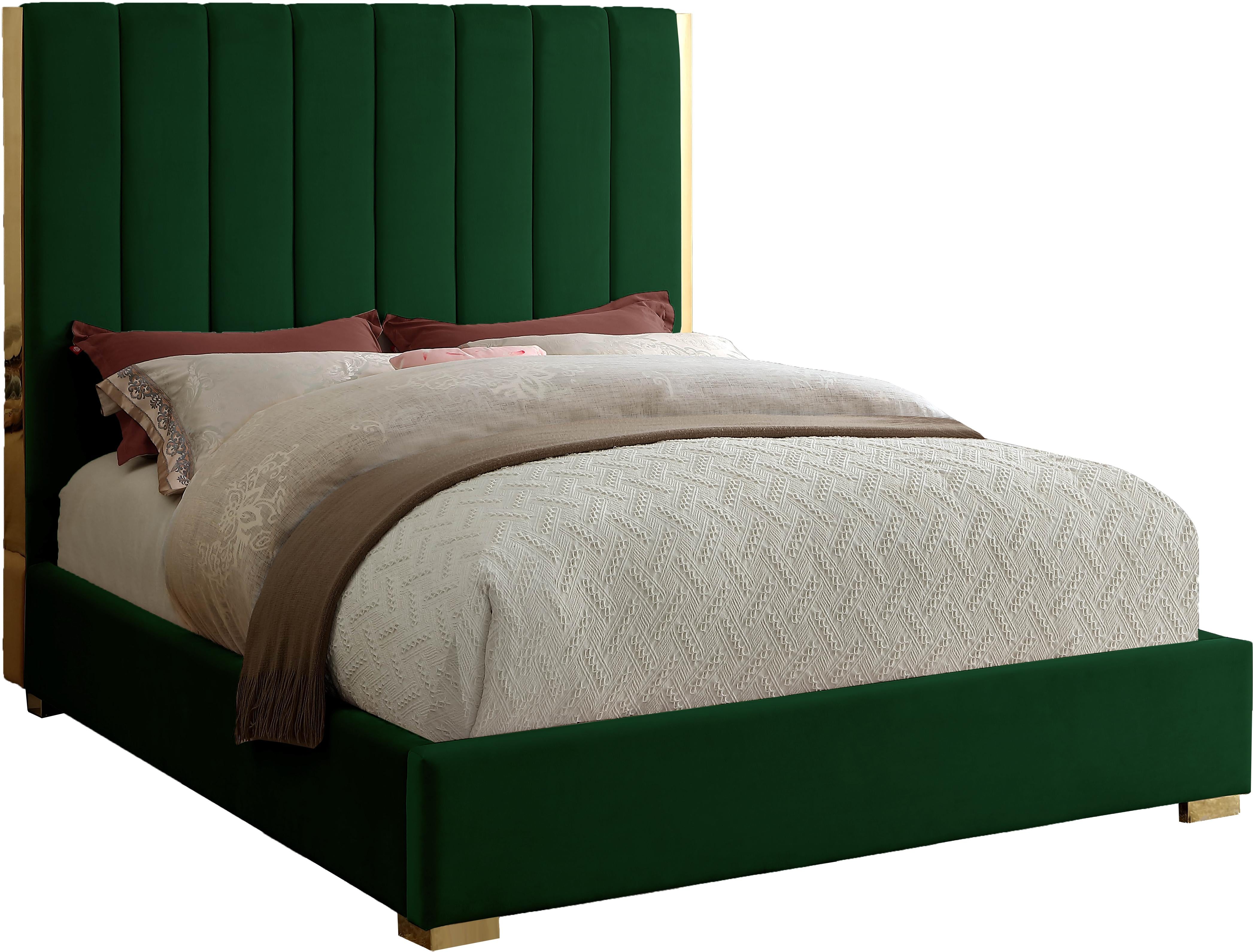 Becca Green Velvet Queen Bed - Luxe Home Furnishings (Jersey City, NJ)