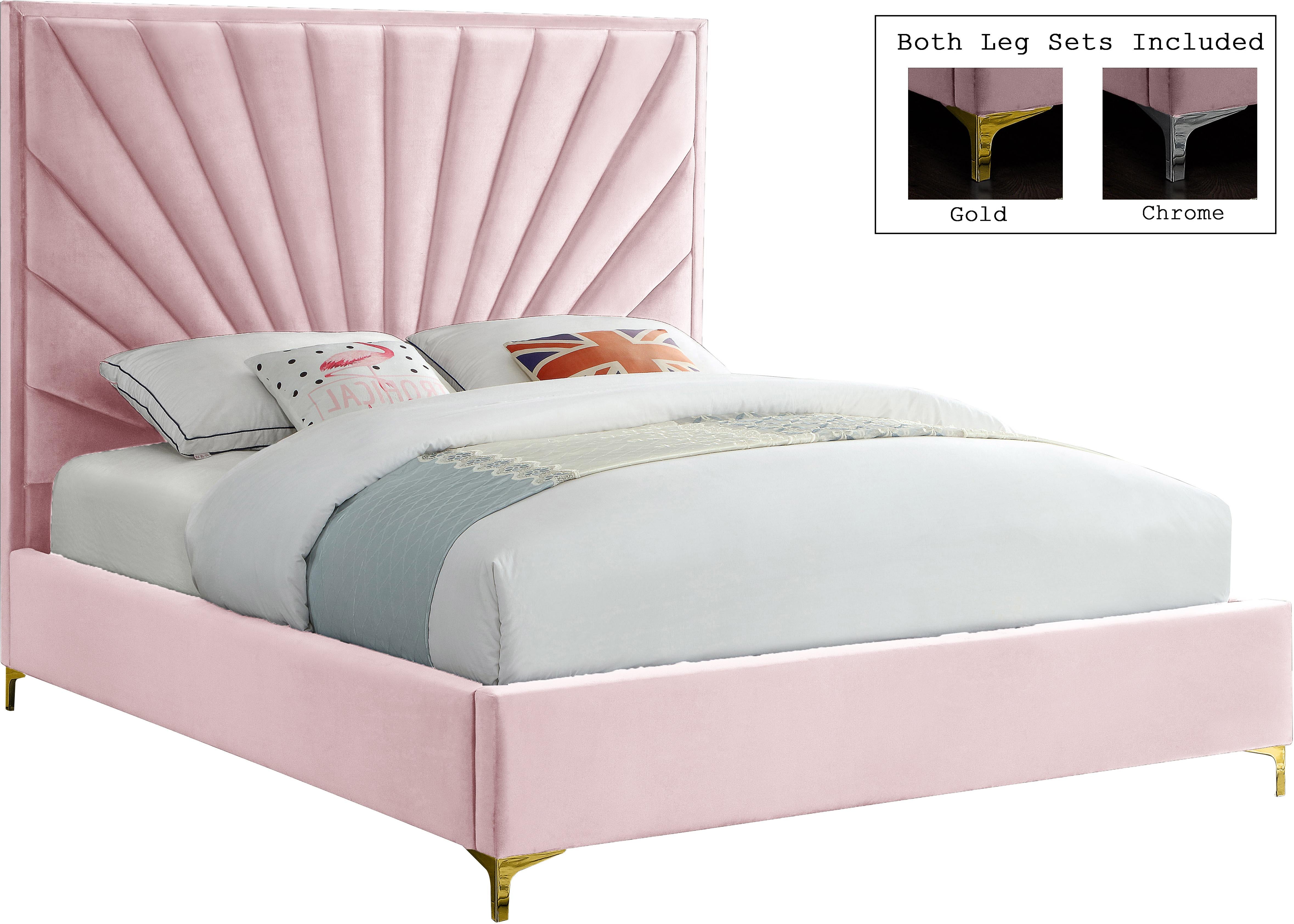 Eclipse Pink Velvet King Bed - Luxe Home Furnishings (Jersey City, NJ)