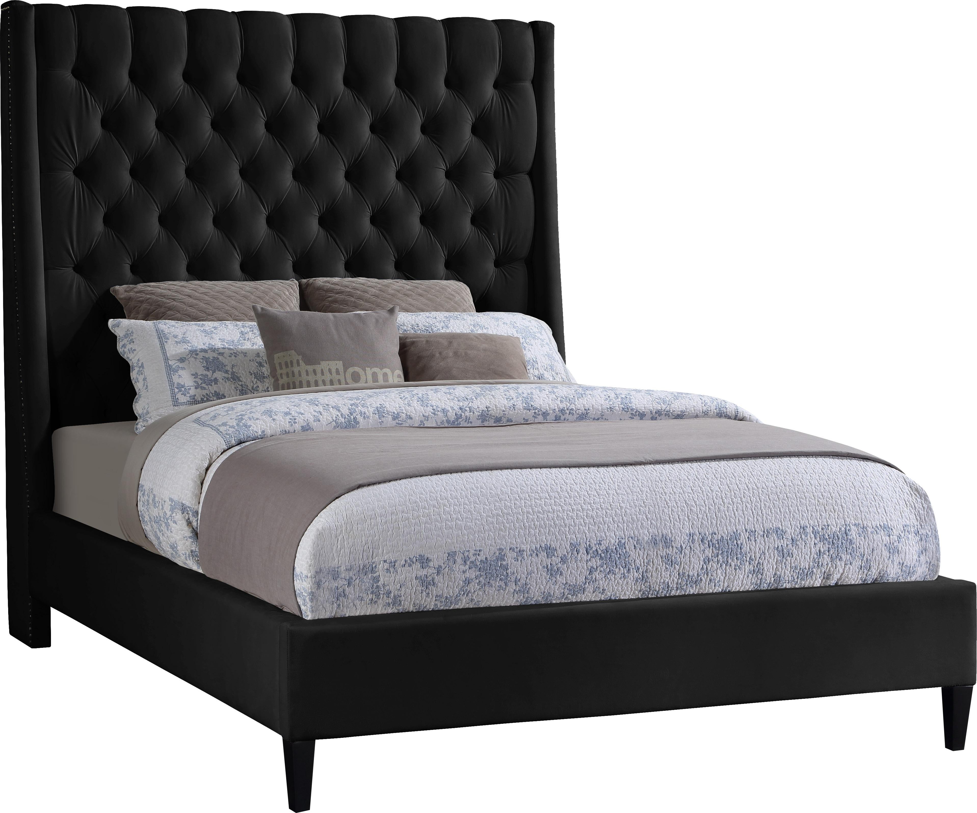 Fritz Black Velvet Full Bed - Luxe Home Furnishings (Jersey City, NJ)