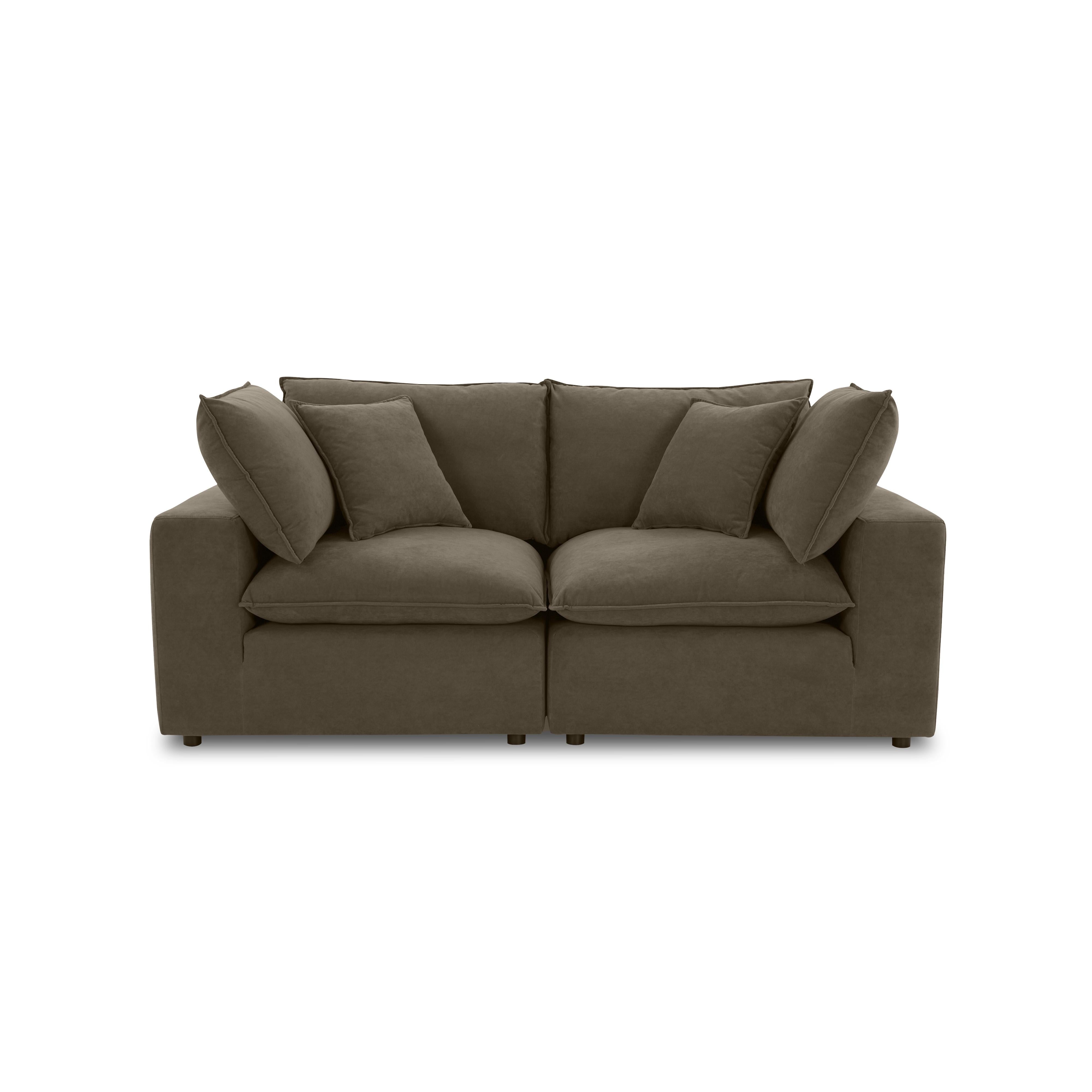 Cali 80" Chocolate Brown Performance Velvet Loveseat - Luxe Home Furnishings (Jersey City, NJ)