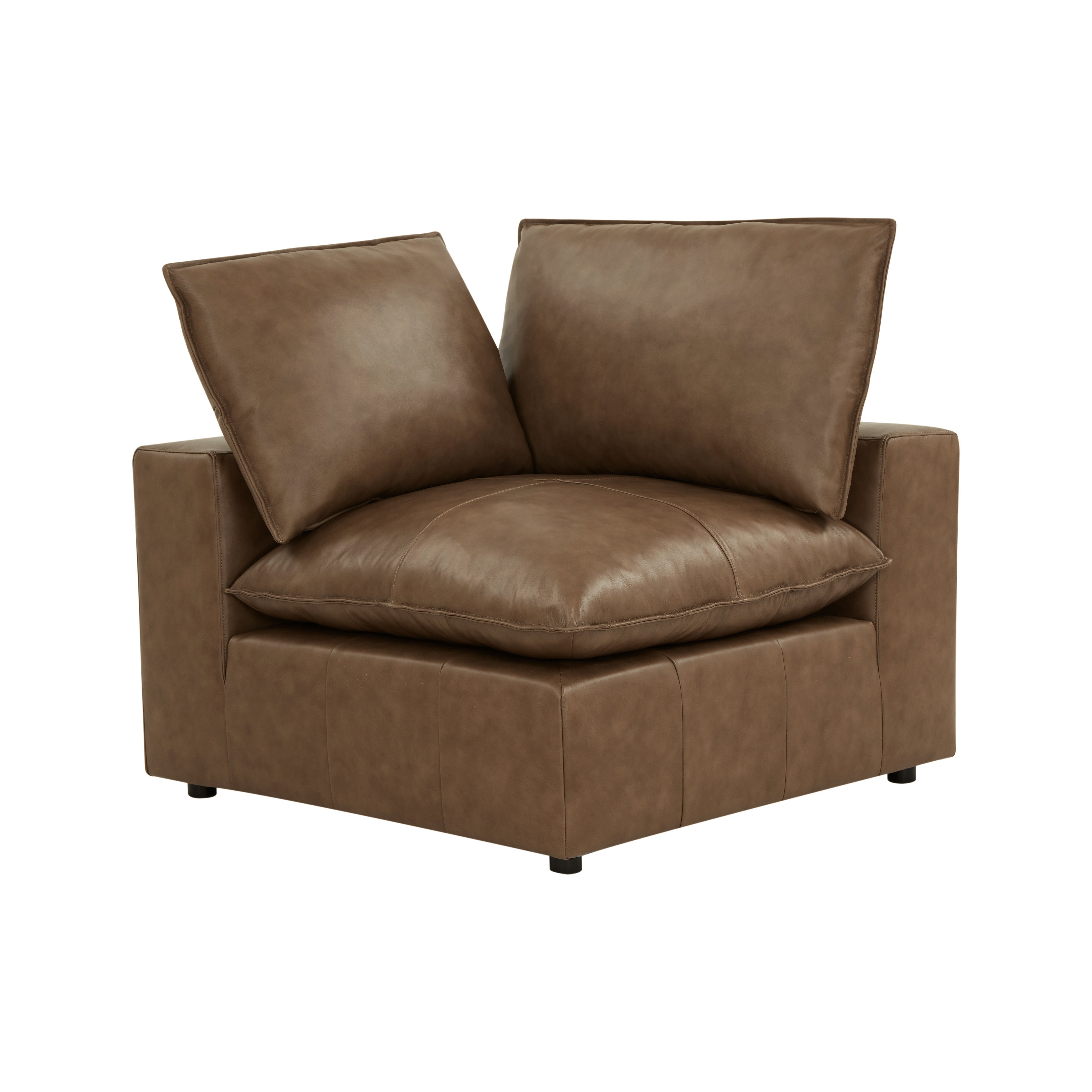 Cali Brown Leather Modular Corner Chair - Luxe Home Furnishings (Jersey City, NJ)