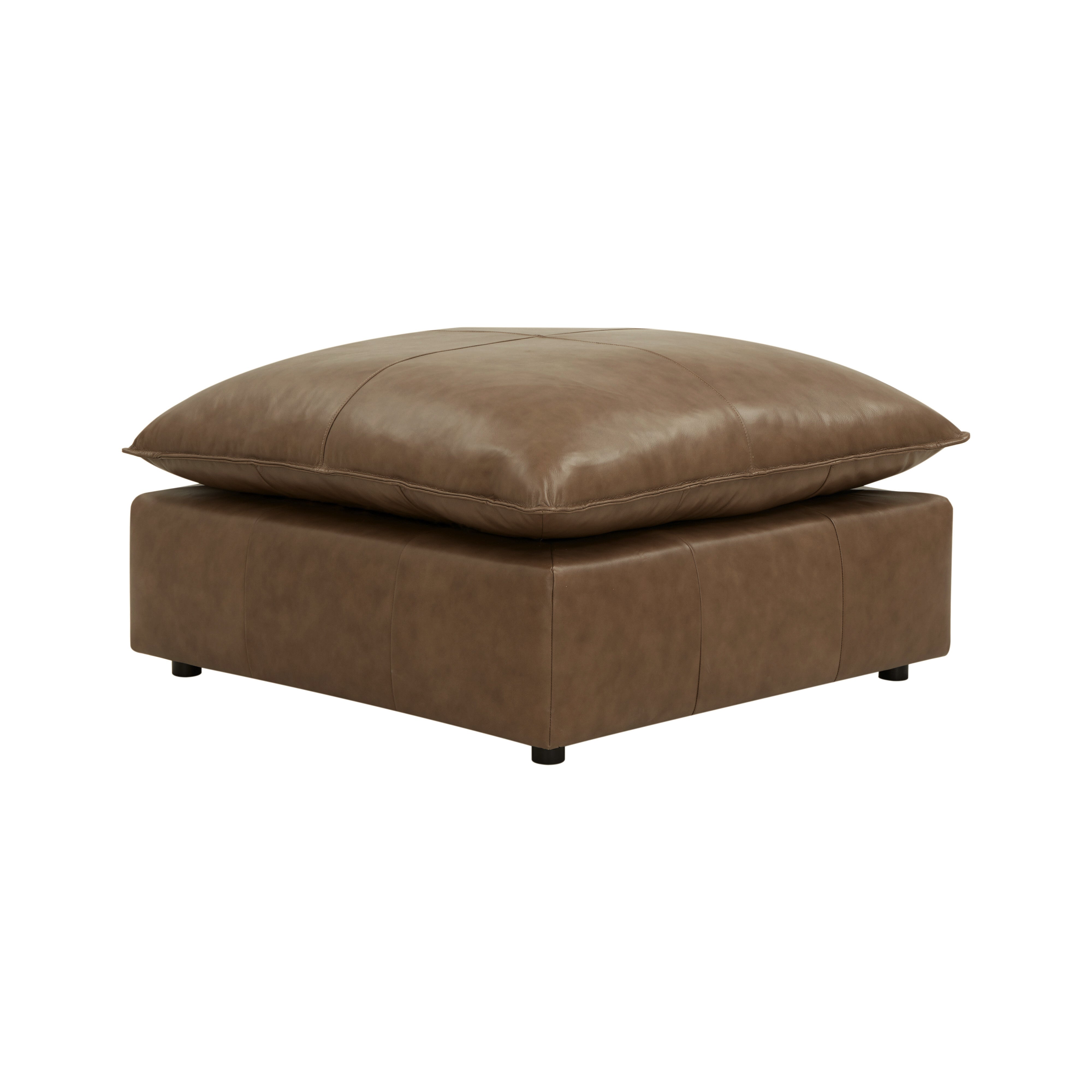 Cali Brown Leather Ottoman - Luxe Home Furnishings (Jersey City, NJ)