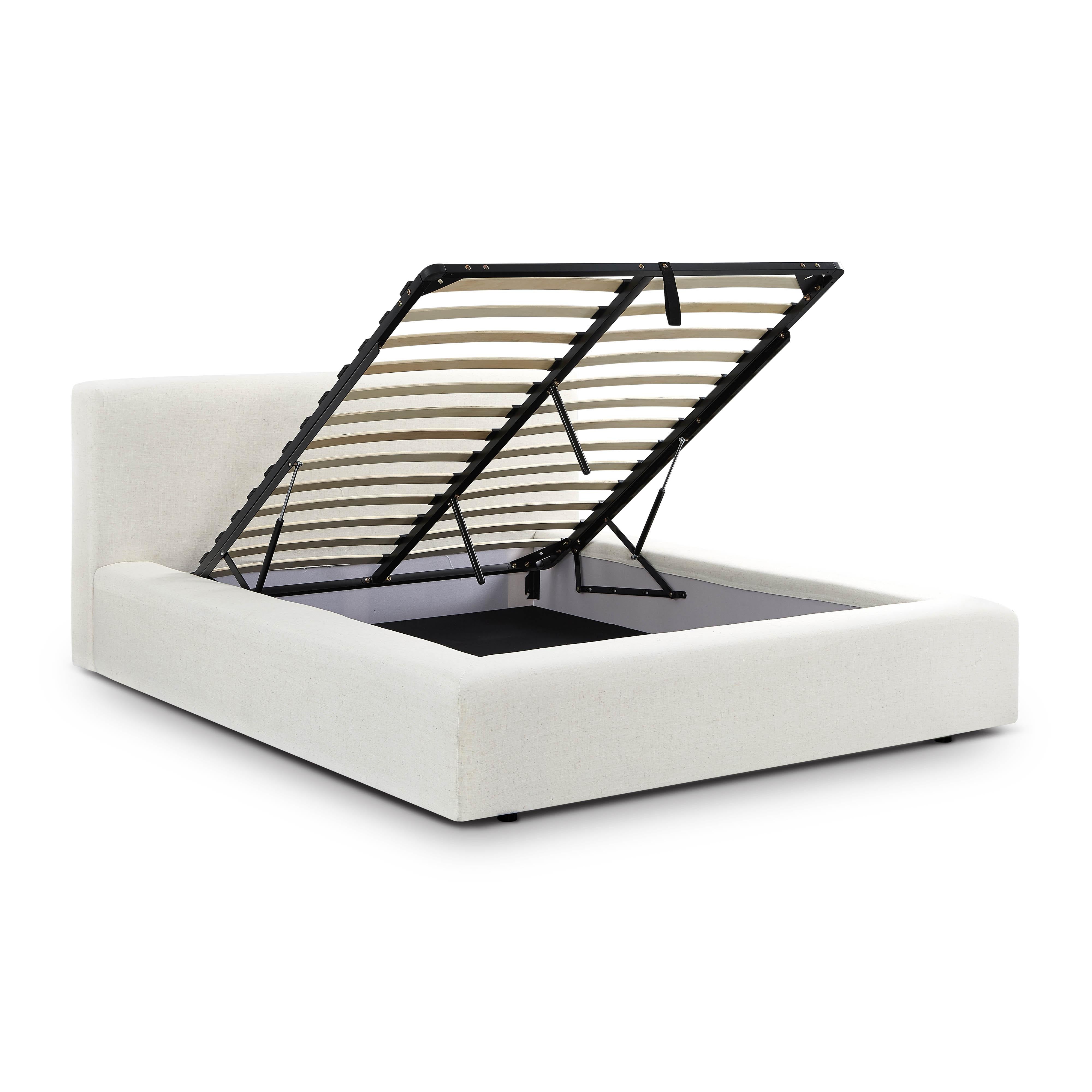 Meena Cream Upcycled Performance Linen Storage Bed - Luxe Home Furnishings (Jersey City, NJ)