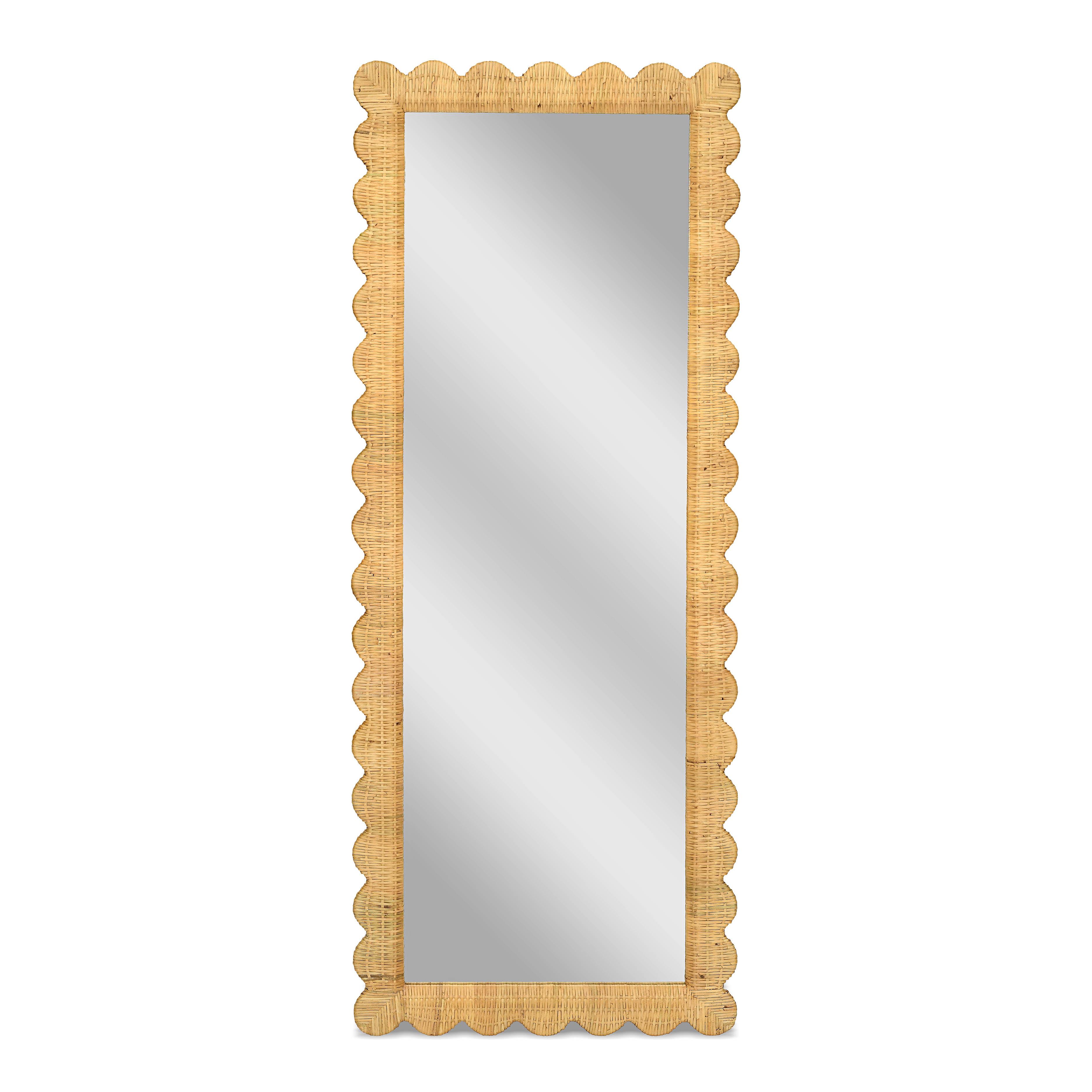 Bama 29.1" x 75" Long Natural Rattan Wall Mirror - Luxe Home Furnishings (Jersey City, NJ)