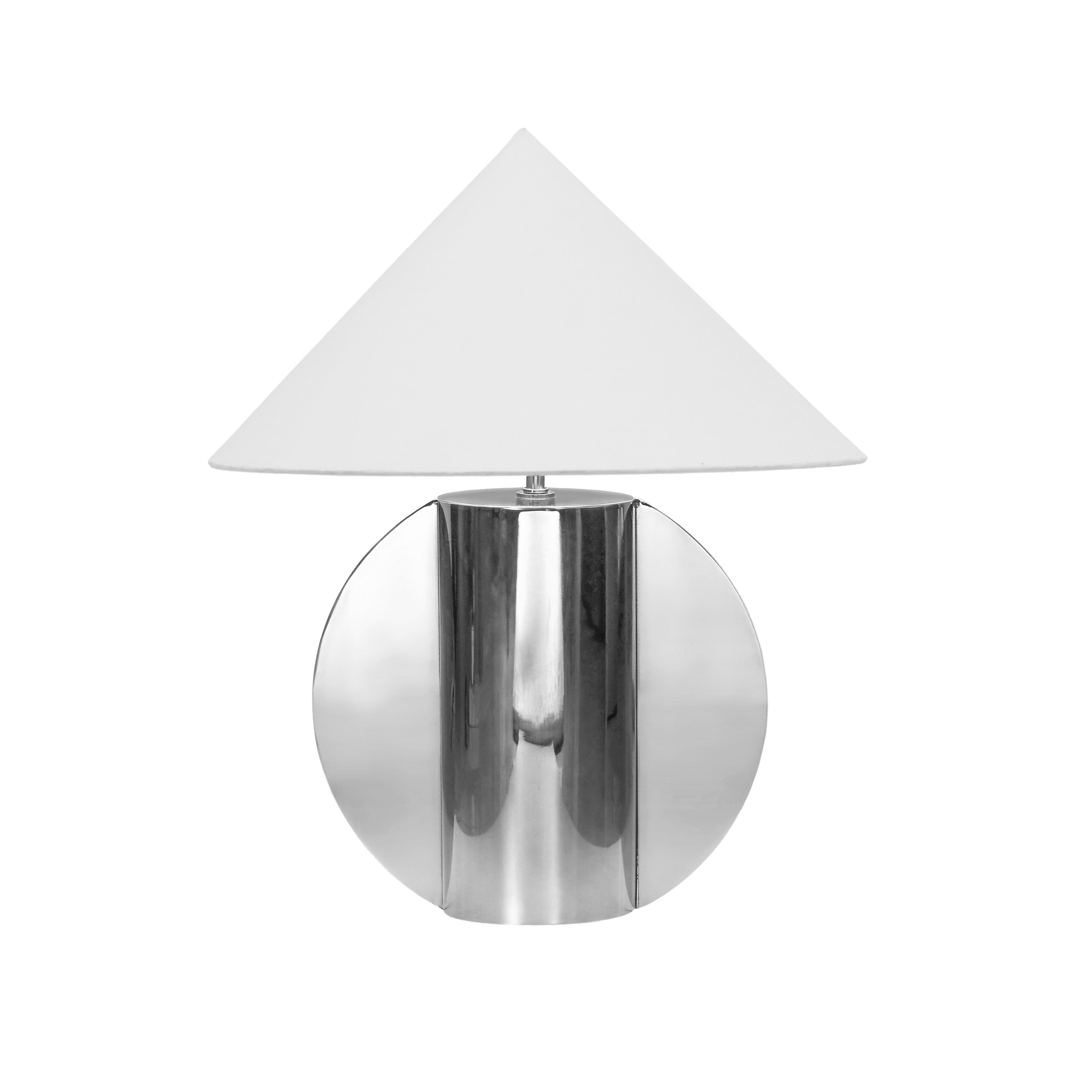 Geo Semi-Circled Chrome Table Lamp - Luxe Home Furnishings (Jersey City, NJ)