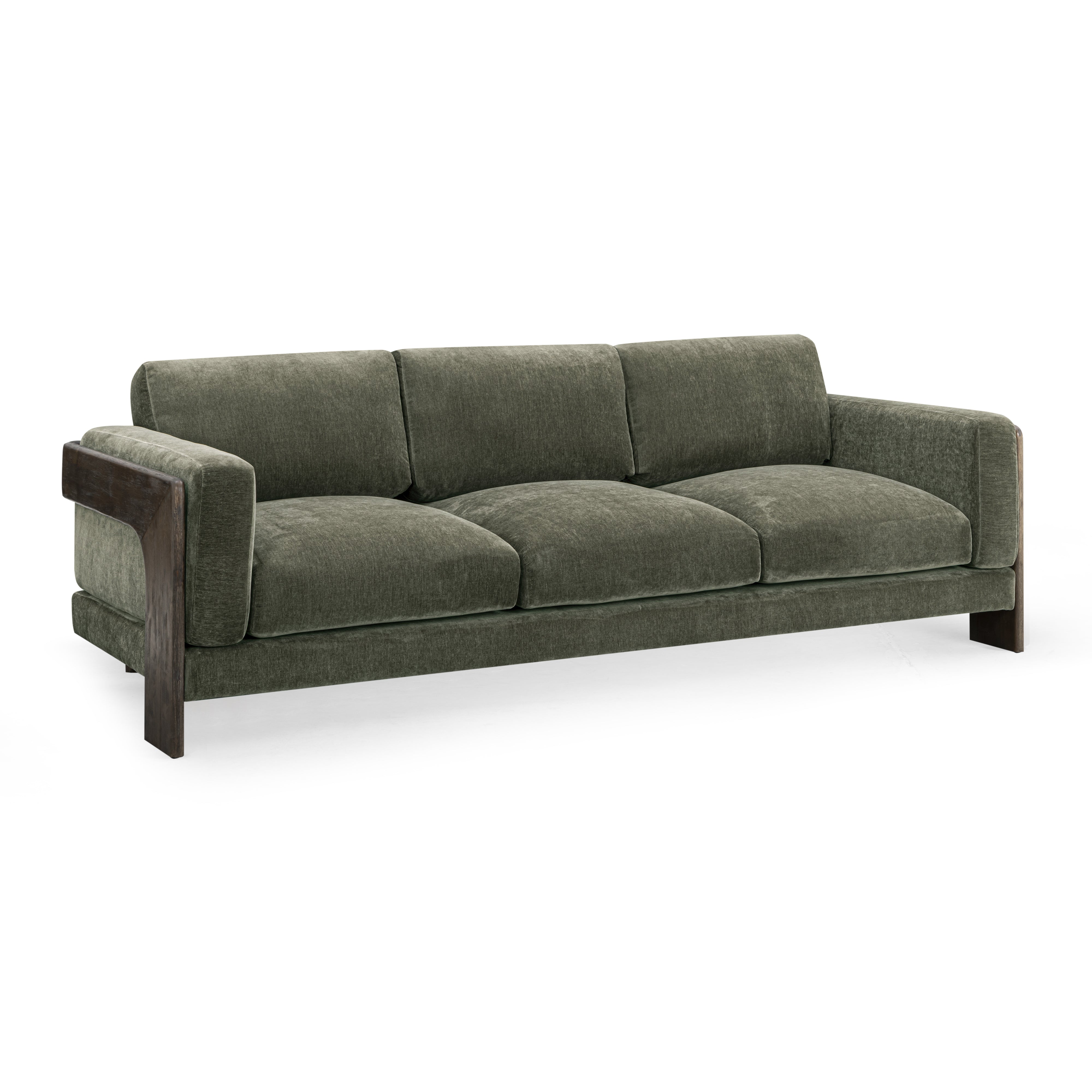 Elyn 91" Olive Green Upcycled Contract-Grade Chenille Sofa - Luxe Home Furnishings (Jersey City, NJ)