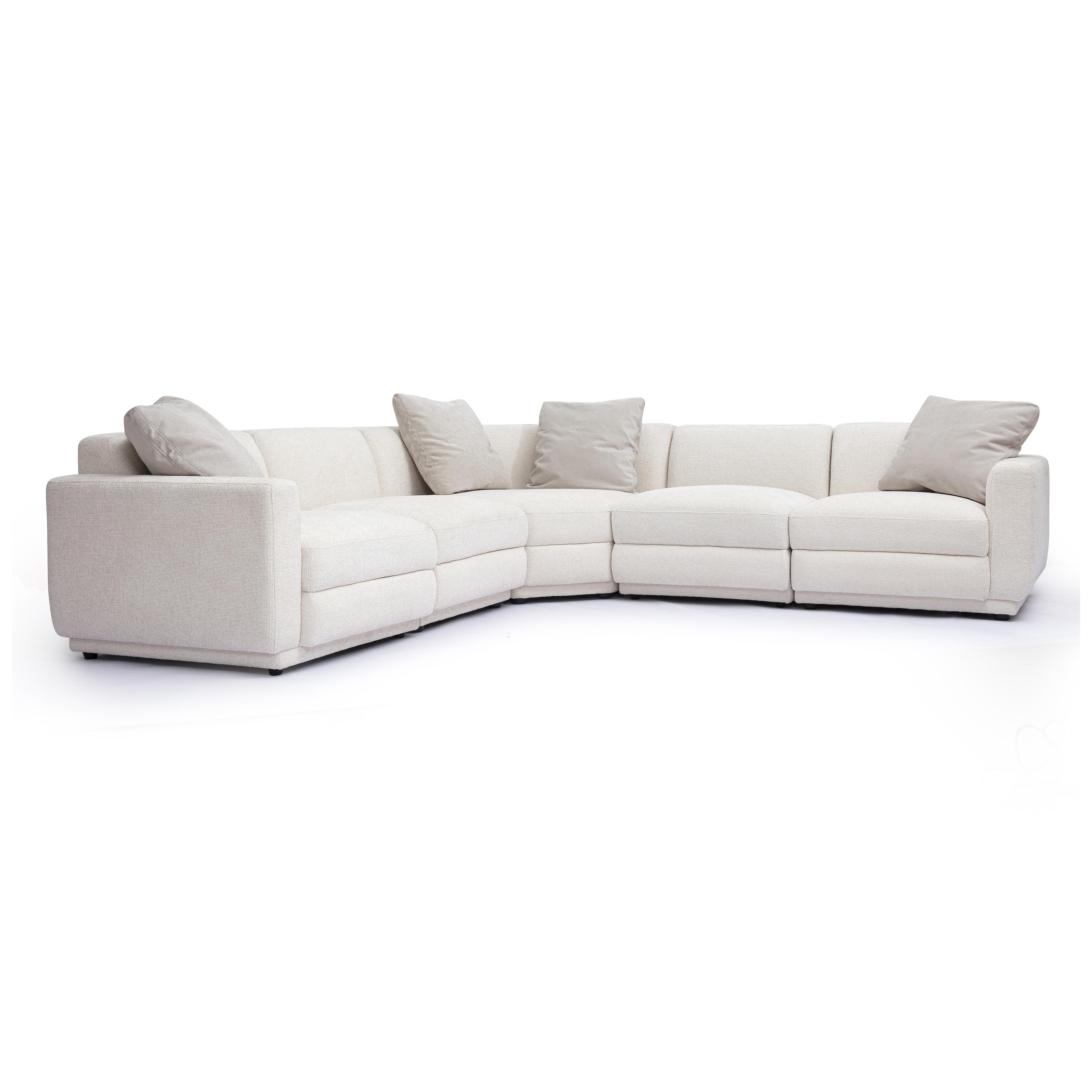 Perry 5-Piece Cream Performance Chenille Modular L-Sectional - Luxe Home Furnishings (Jersey City, NJ)