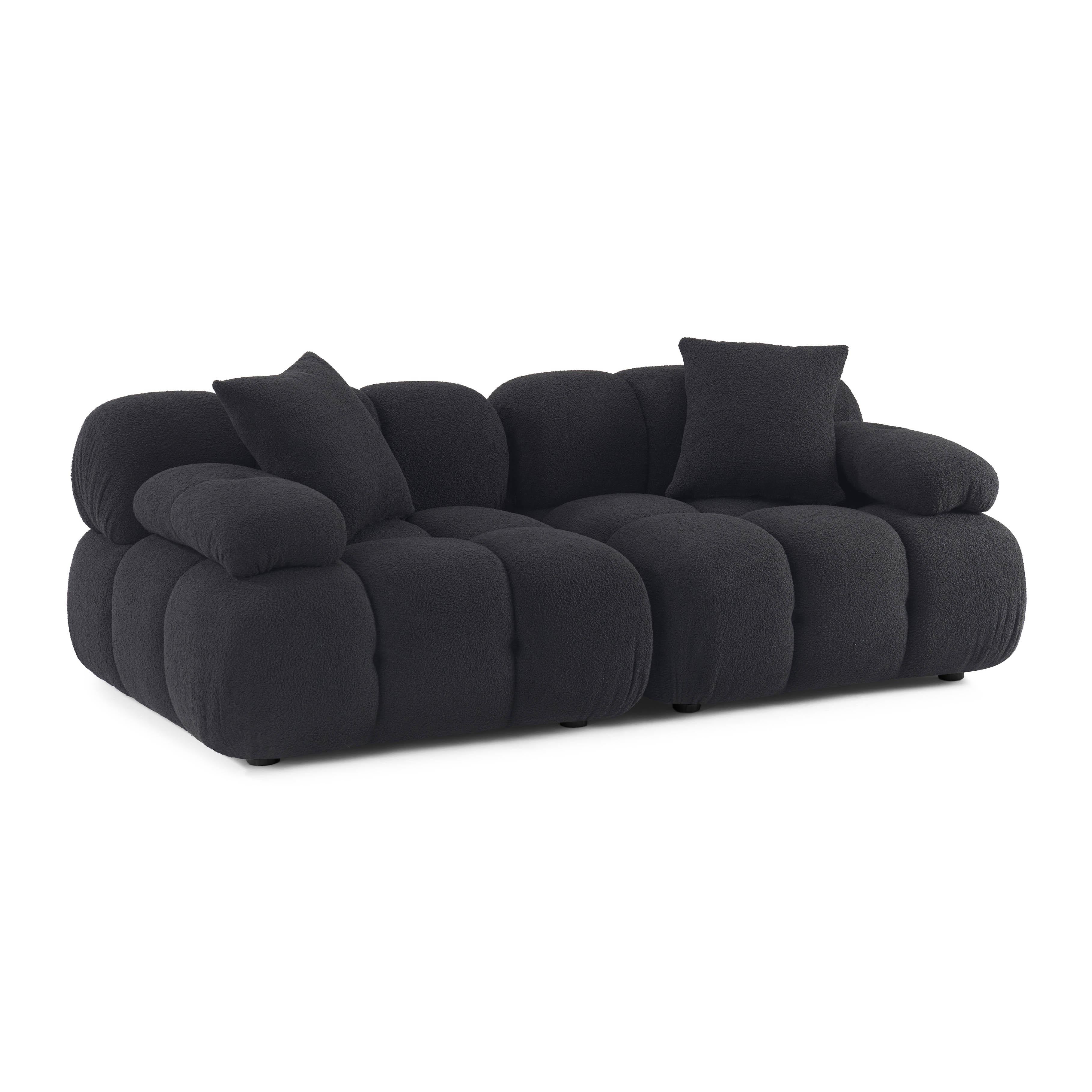 Calliope 79" Performance Vegan Shearling Modular Loveseat - Luxe Home Furnishings (Jersey City, NJ)