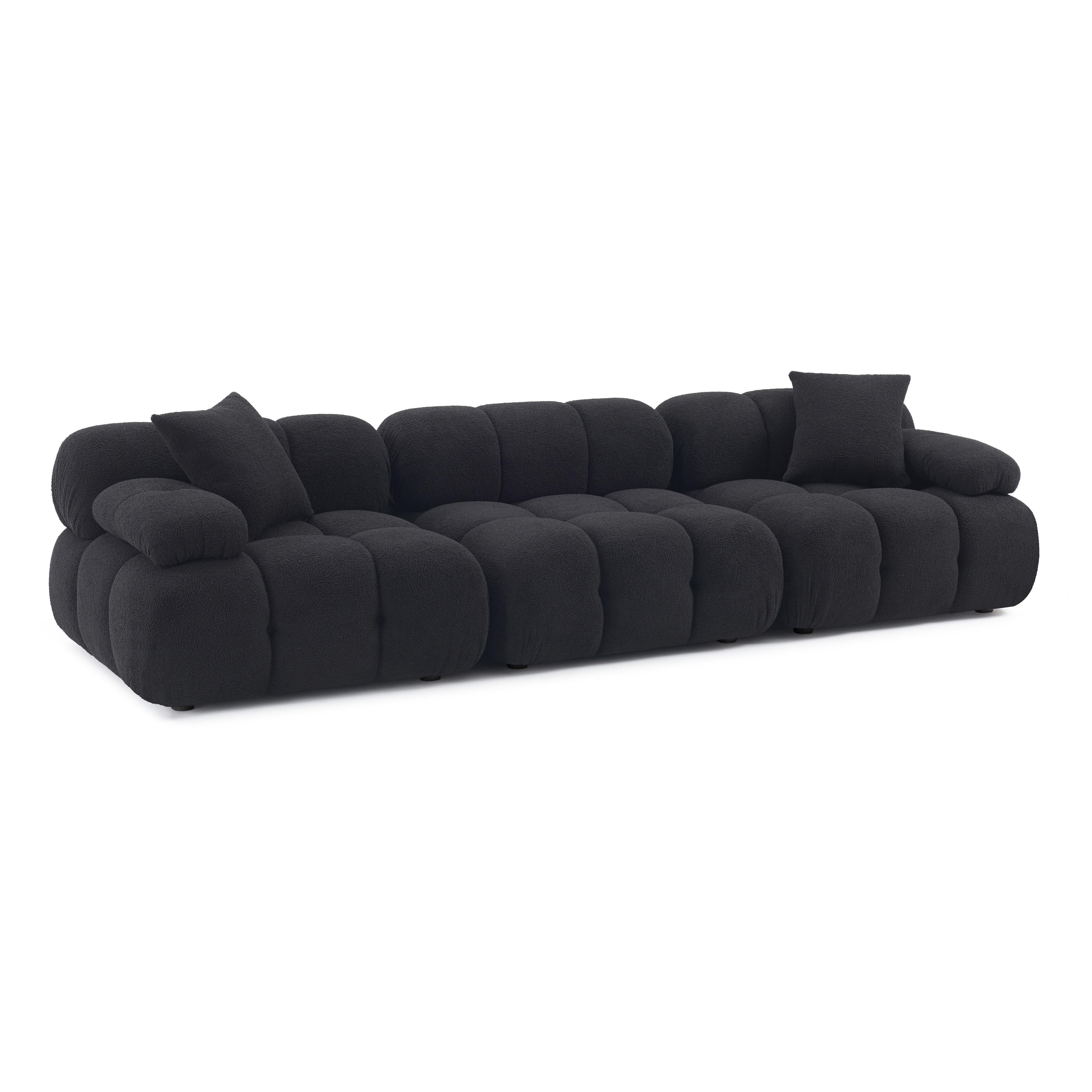 Calliope 118" Performance Vegan Shearling Modular Sofa - Luxe Home Furnishings (Jersey City, NJ)