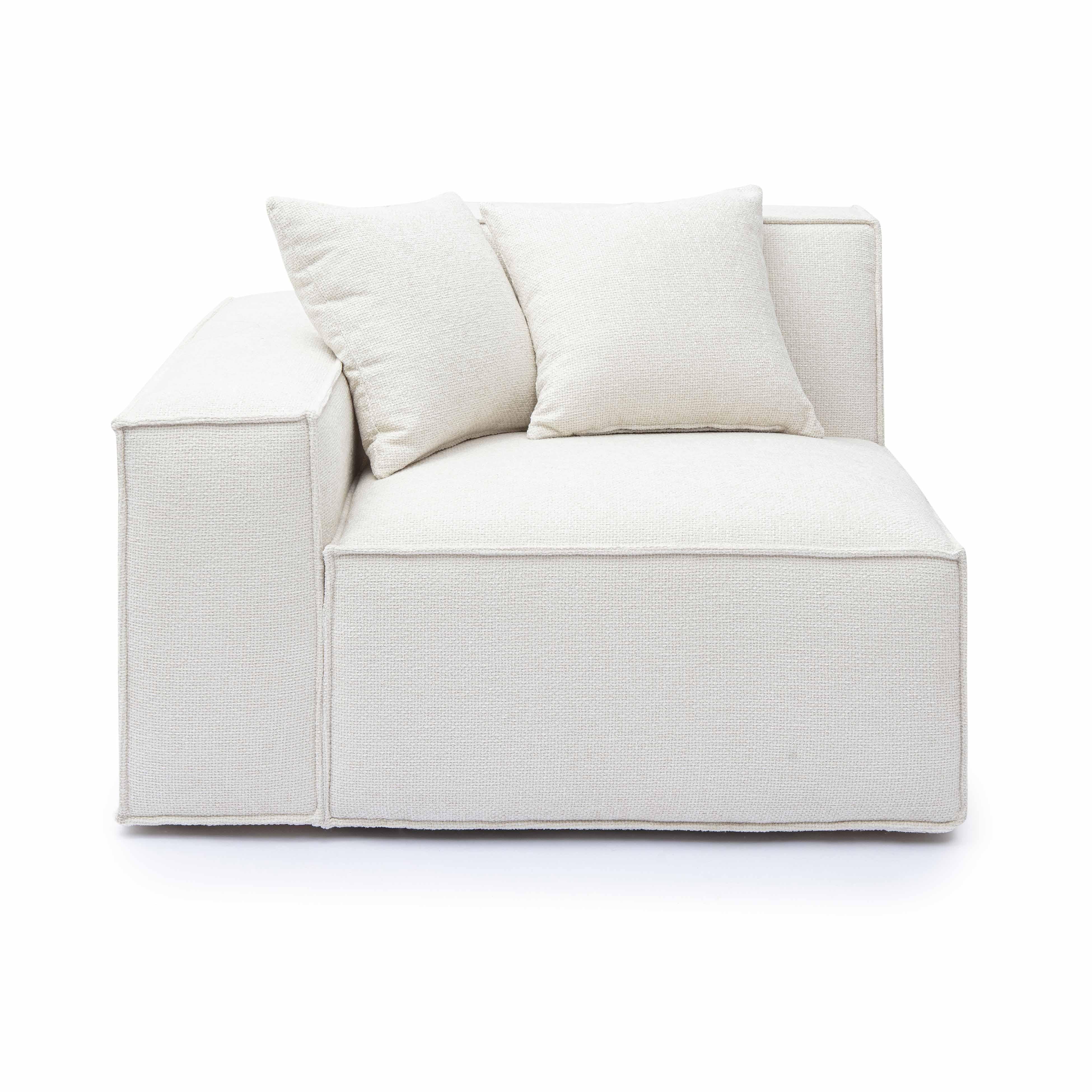 Mindy Performance Chenille Basketweave Modular Corner Chair - Luxe Home Furnishings (Jersey City, NJ)