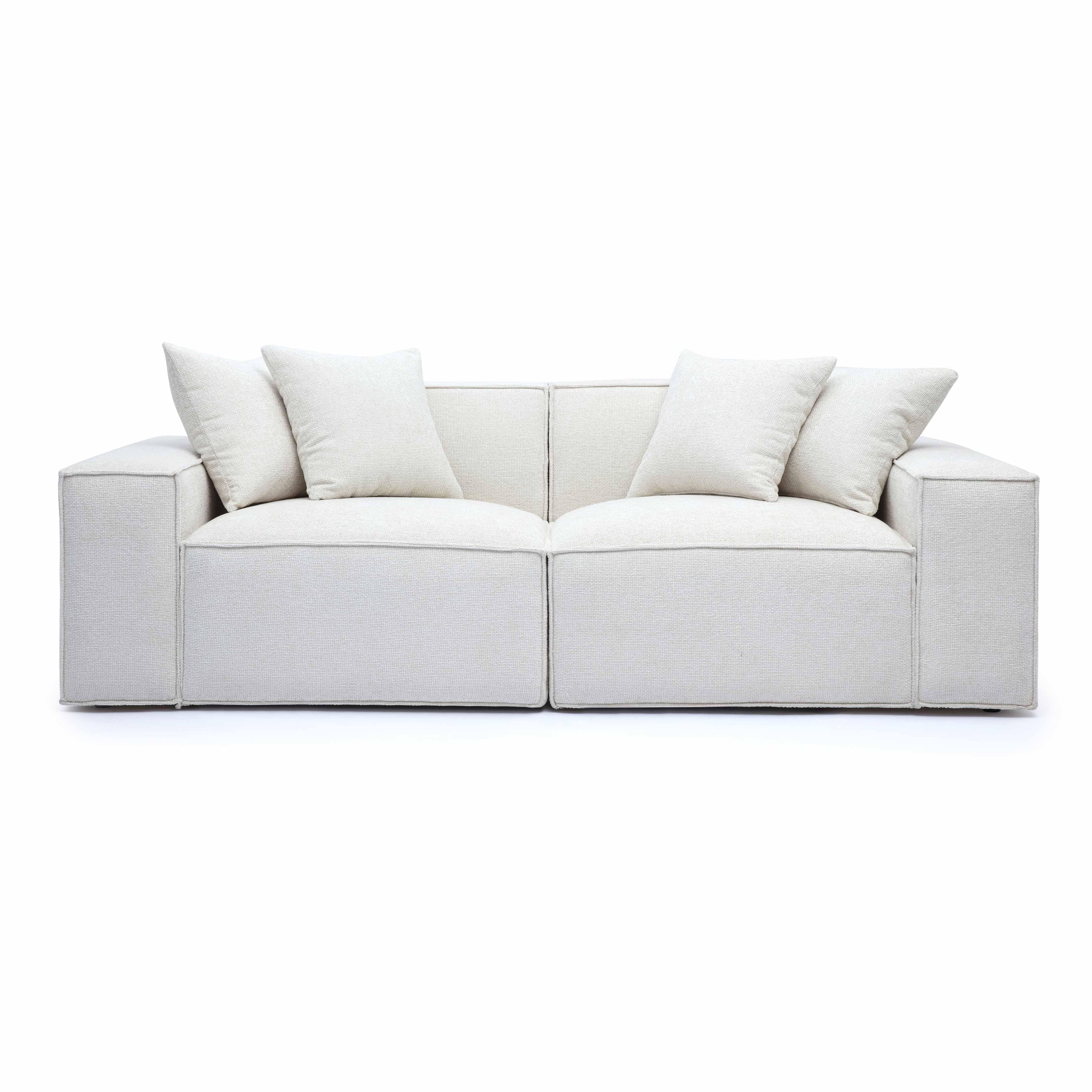 Mindy 84" Performance Chenille Basketweave Modular Loveseat - Luxe Home Furnishings (Jersey City, NJ)