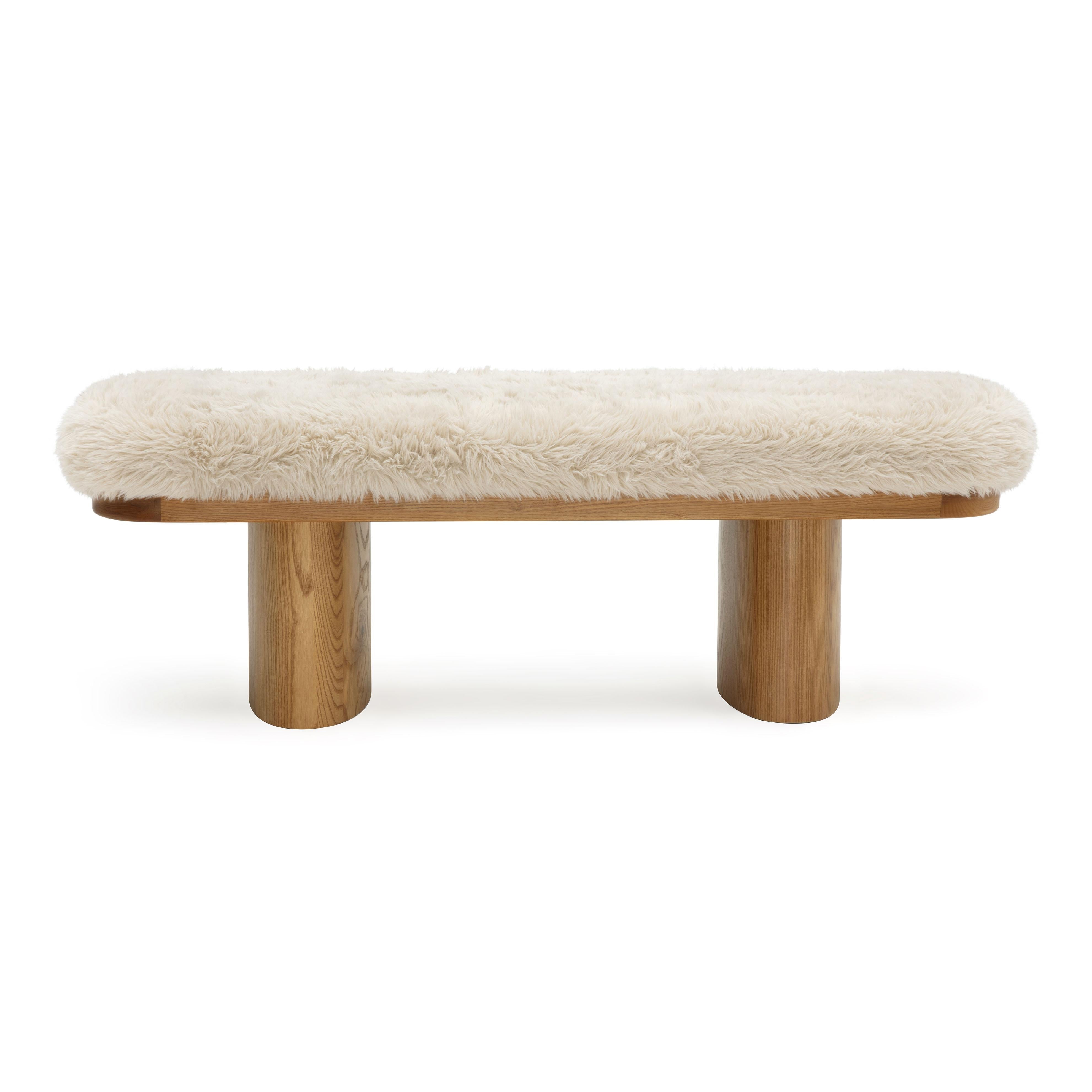 Ollie 48" Contract-Grade Straight Vegan Shearling Bench - Luxe Home Furnishings (Jersey City, NJ)
