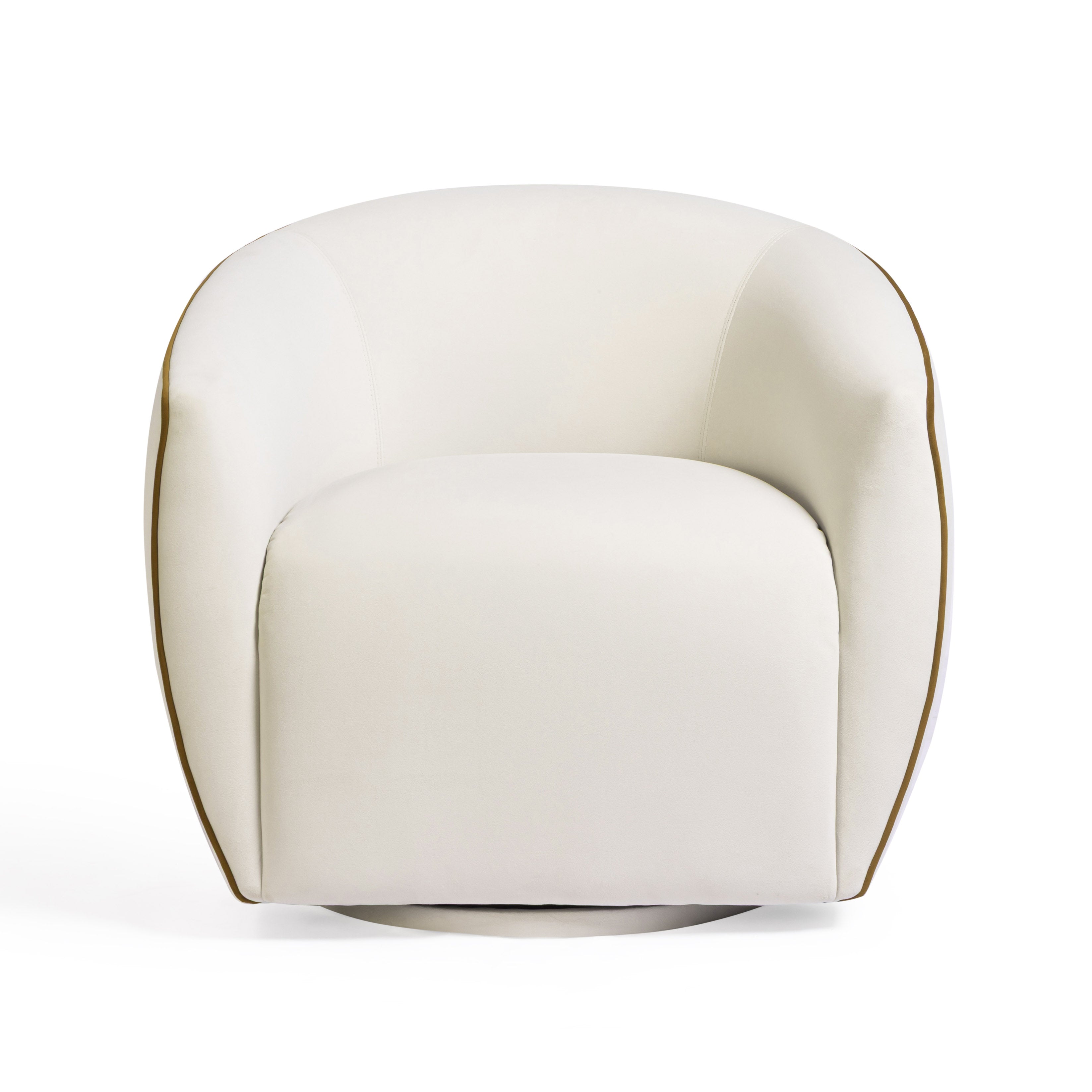 Jordan Contrast Piping Performance Velvet Swivel Accent Chair - Luxe Home Furnishings (Jersey City, NJ)