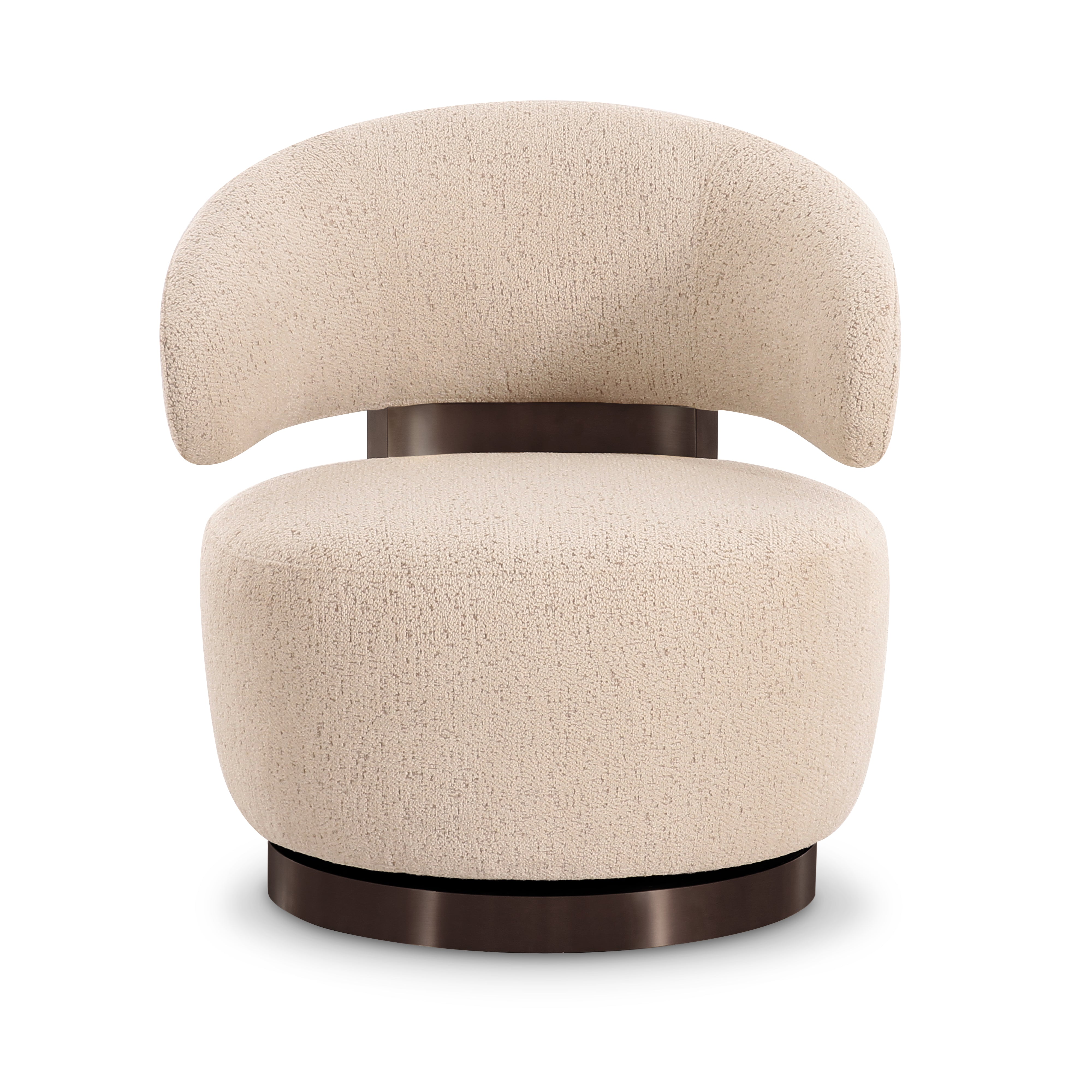 Austin Cream Performance Boucle Swivel Accent Chair - Luxe Home Furnishings (Jersey City, NJ)