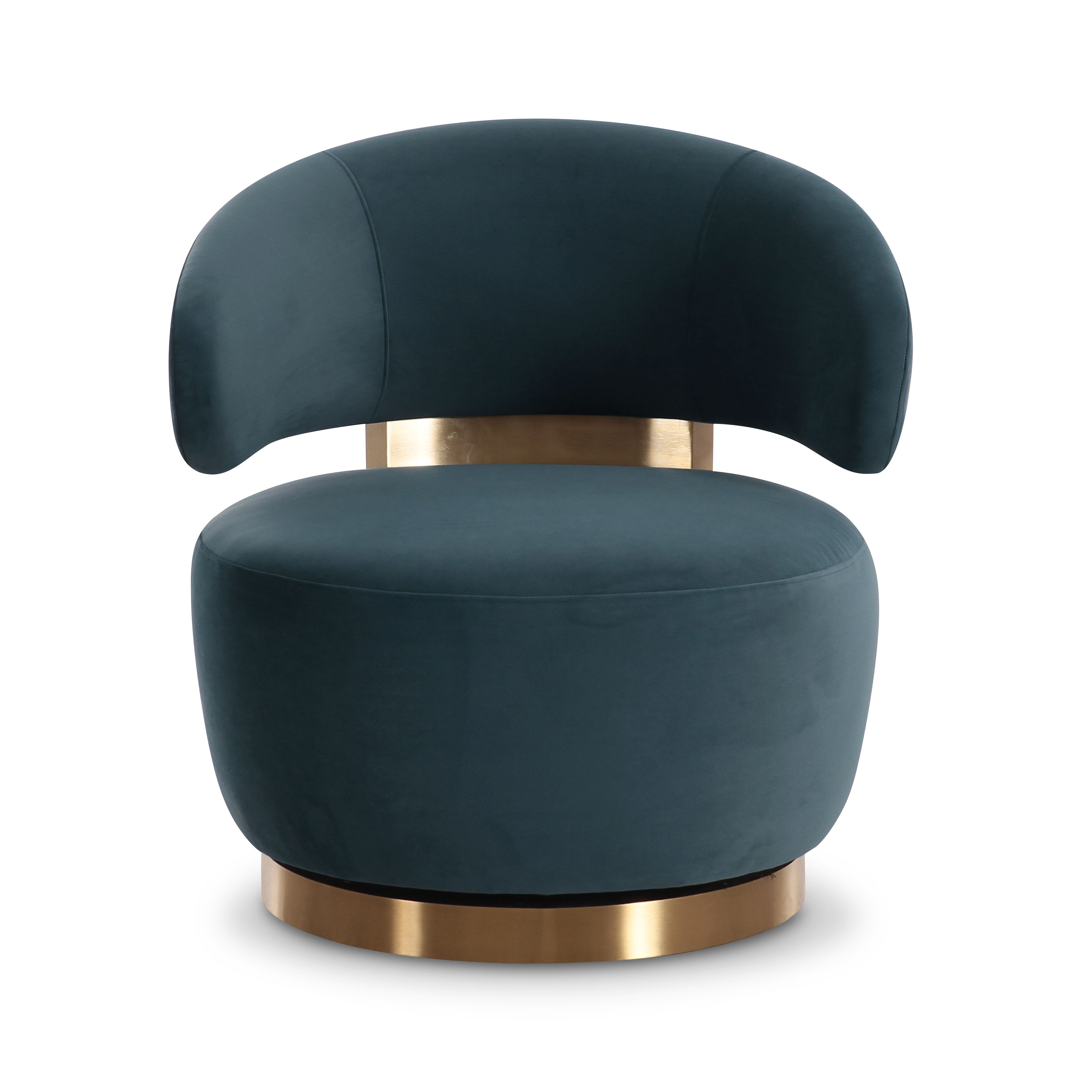 Austin Dark Teal Performance Velvet Swivel Accent Chair - Luxe Home Furnishings (Jersey City, NJ)