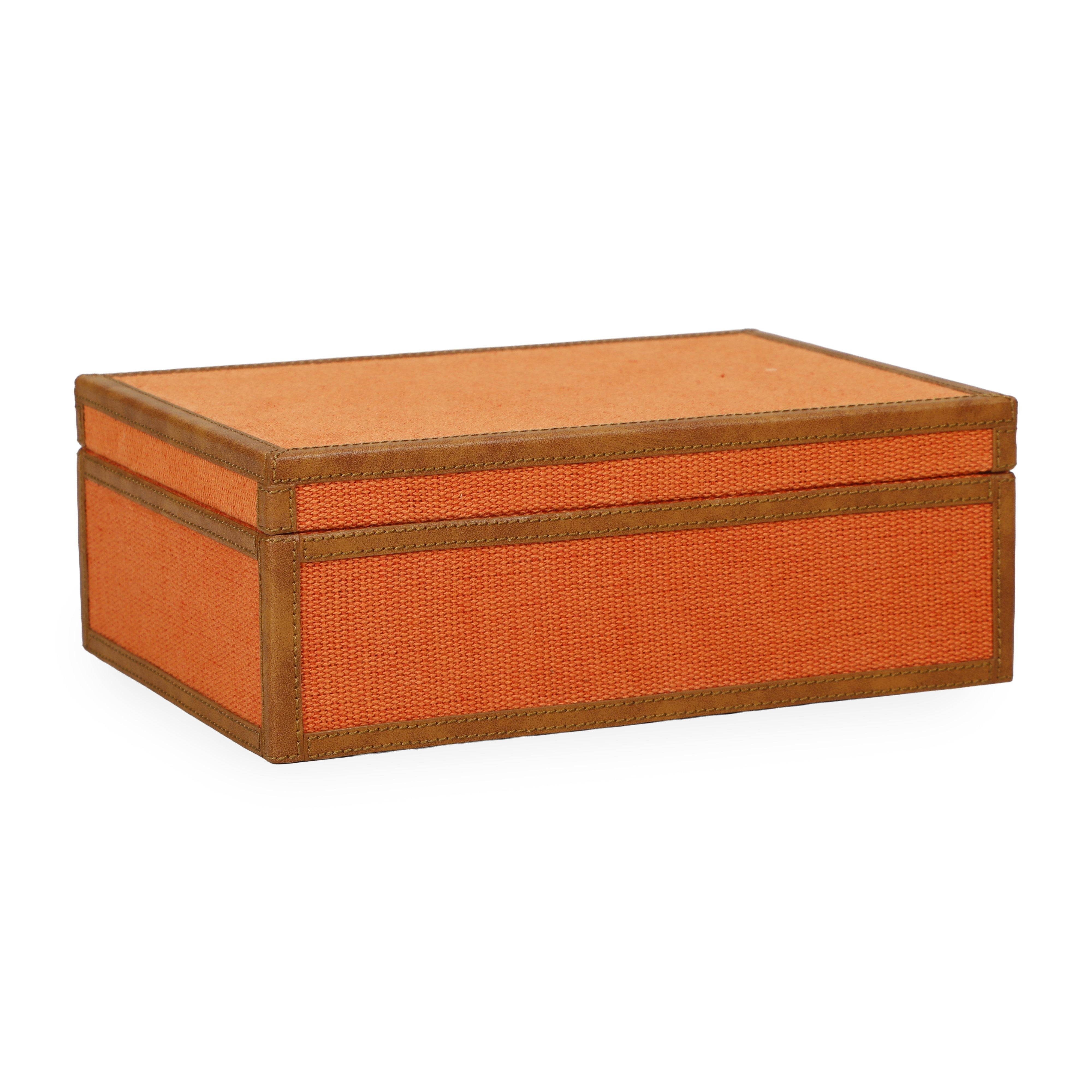 Acre Orange Cotton Jute Contract-Grade Jewelry Box - Luxe Home Furnishings (Jersey City, NJ)