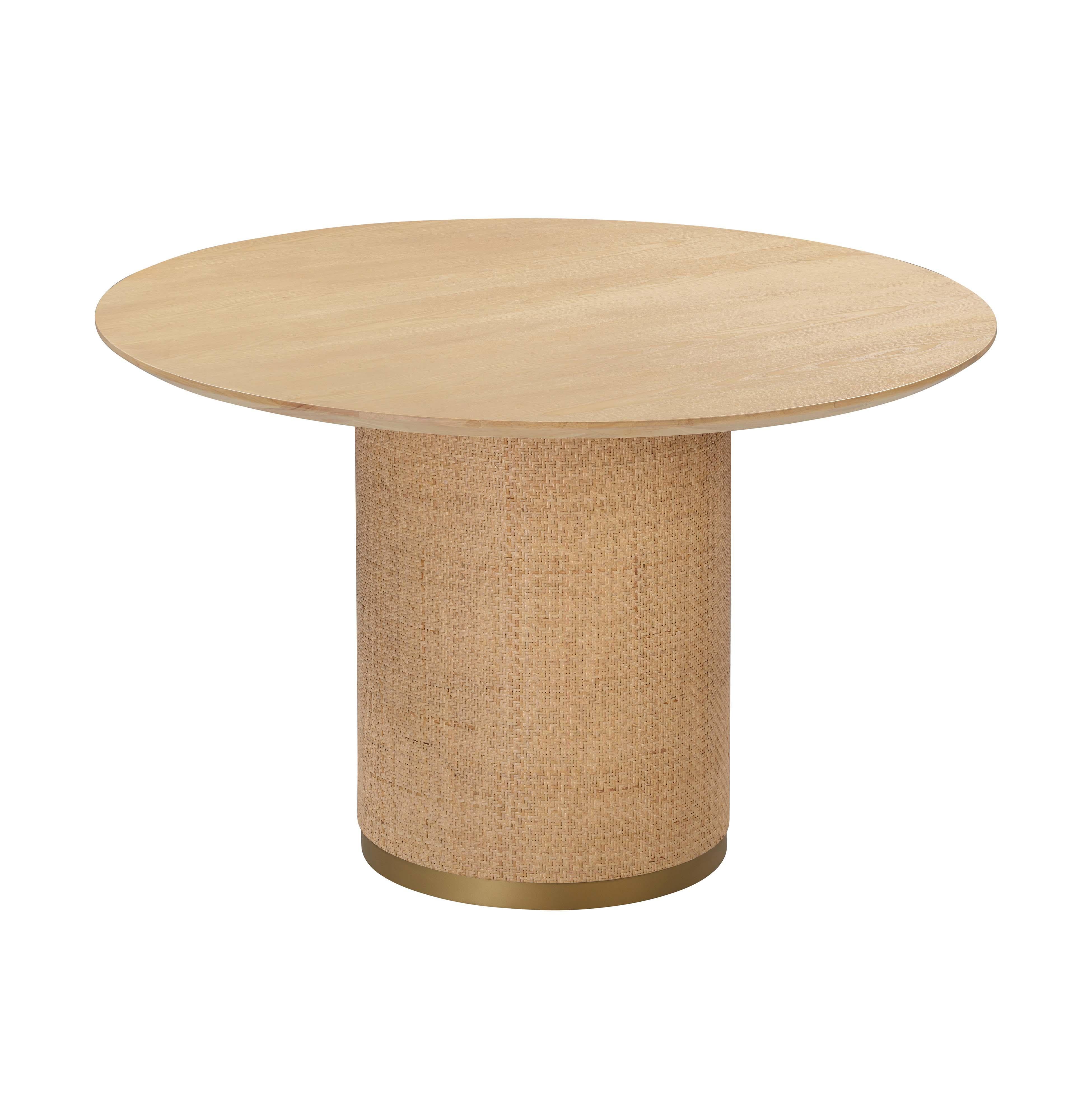 Akiba 47" Natural Ash & Rattan Round Dining Table - Luxe Home Furnishings (Jersey City, NJ)