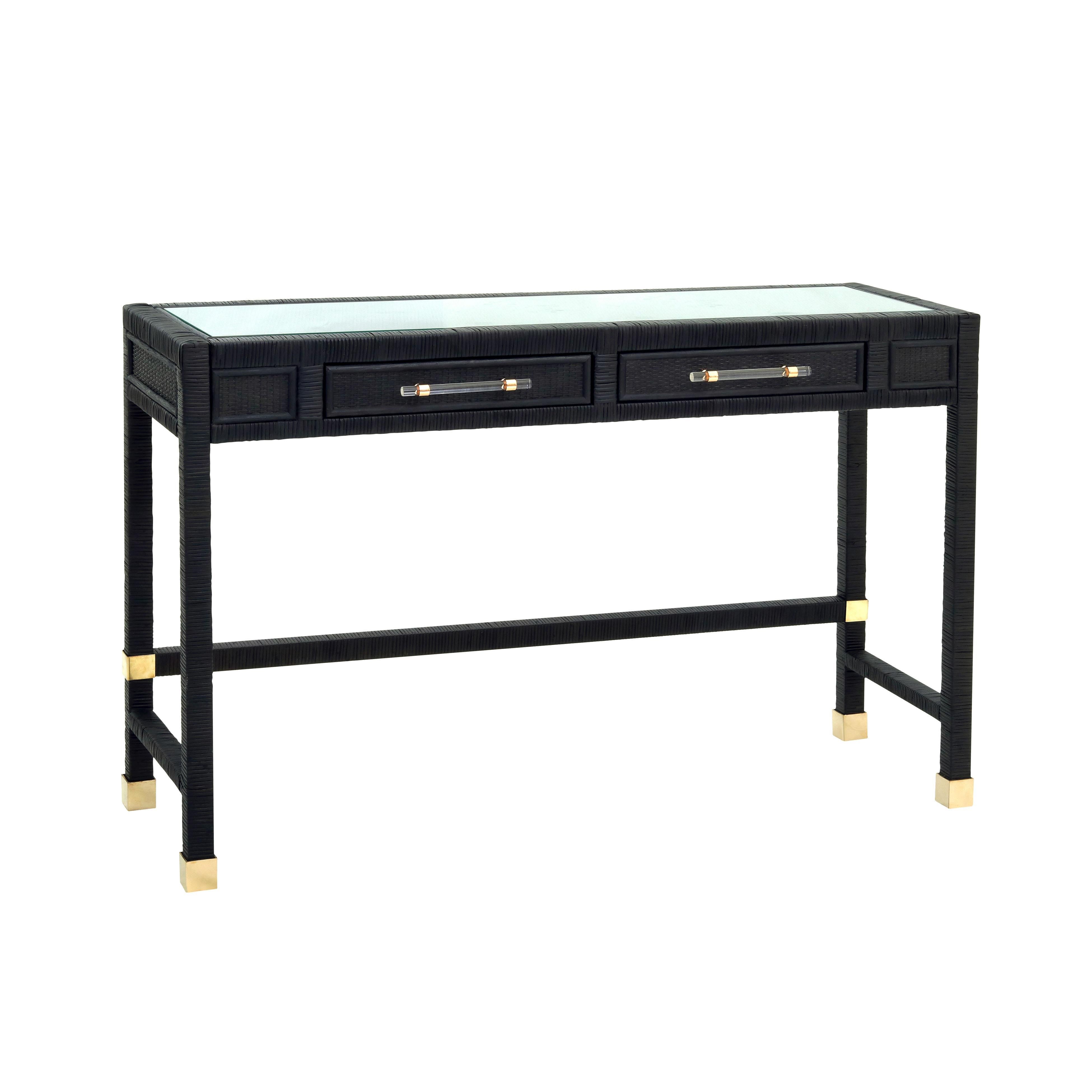 Amara 47" Woven Rattan Desk - Luxe Home Furnishings (Jersey City, NJ)
