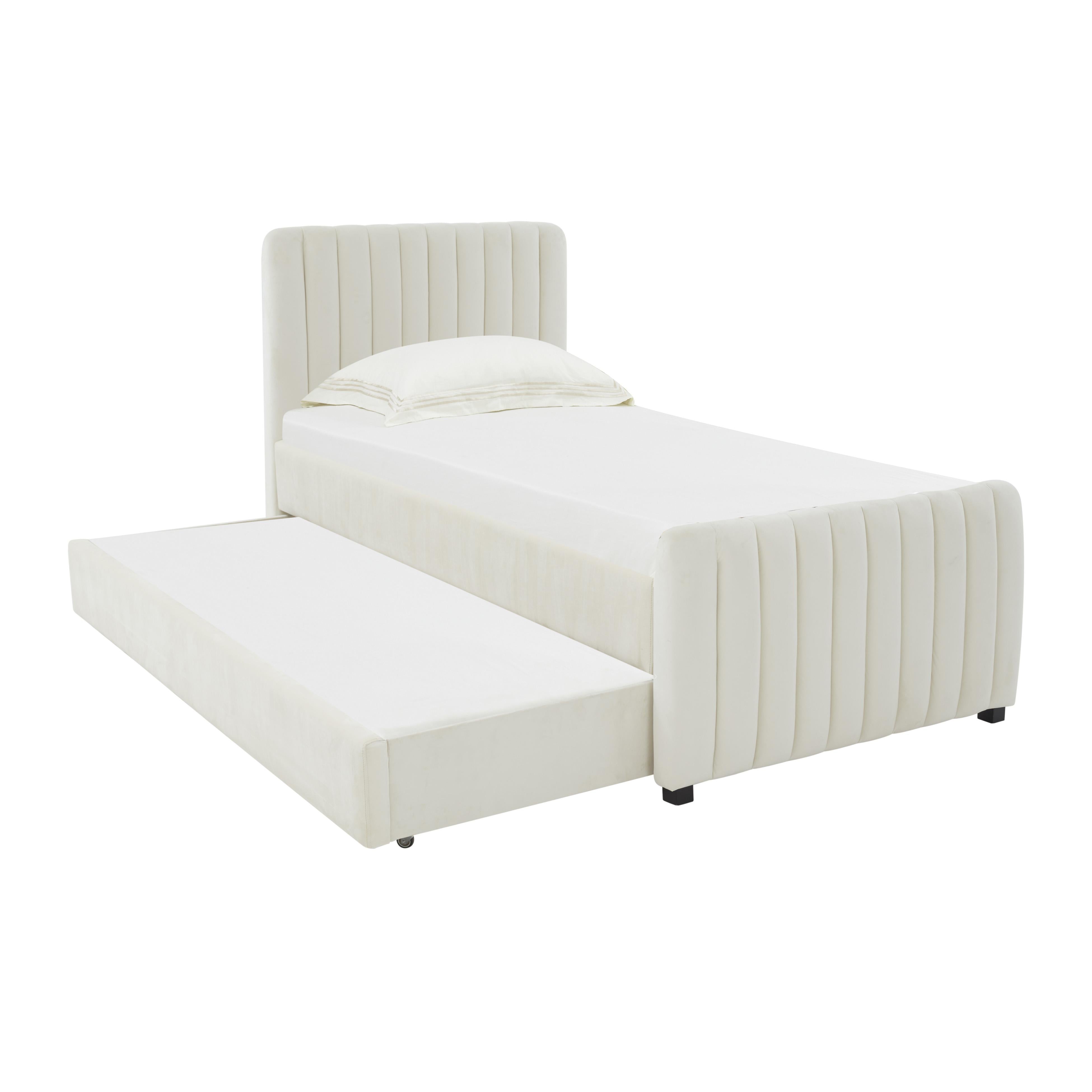 Angela Performance Velvet Trundle Bed in Twin - Luxe Home Furnishings (Jersey City, NJ)