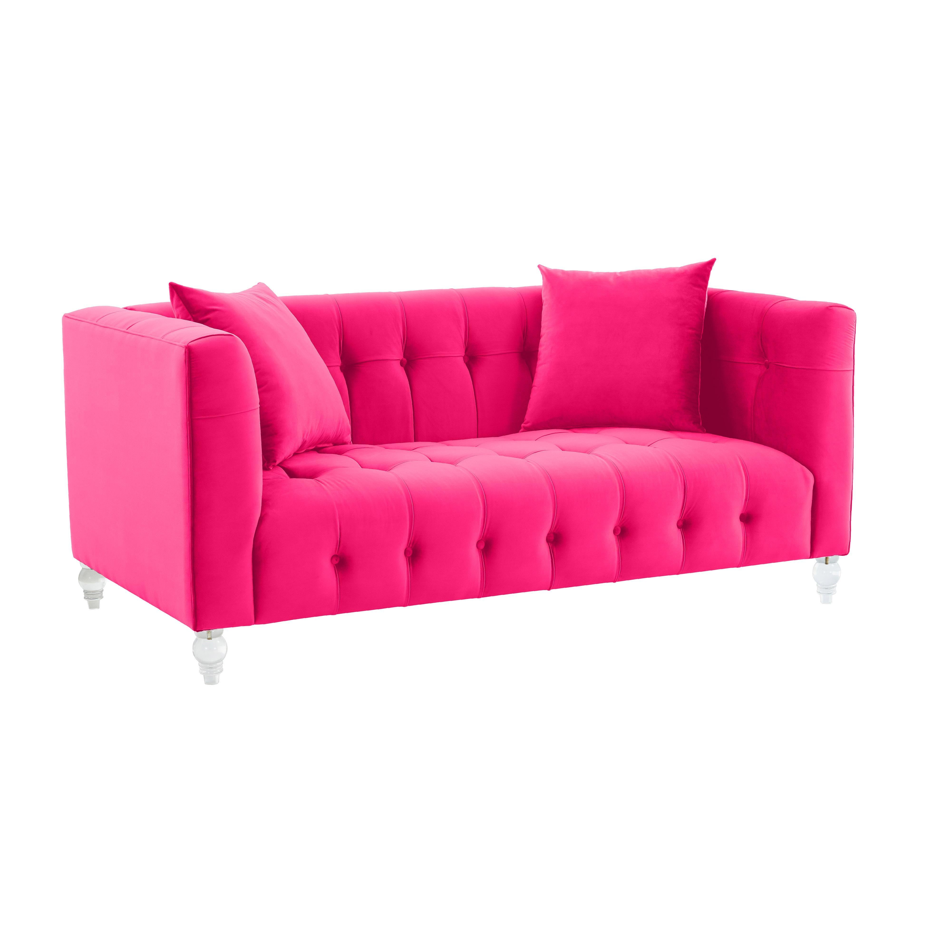 Bea 66" Hot Pink Performance Velvet Loveseat - Luxe Home Furnishings (Jersey City, NJ)