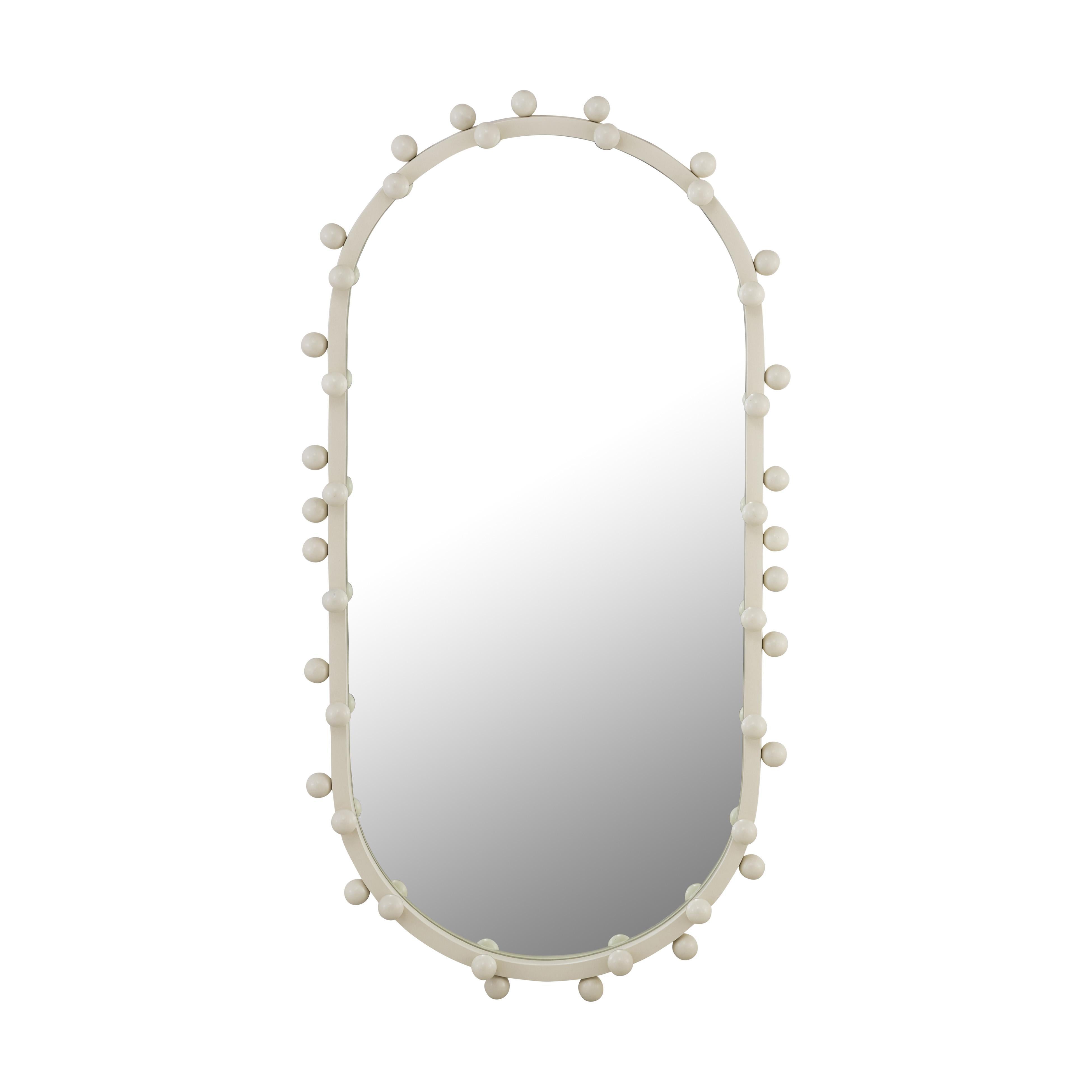 Bubbles Ivory Oval Wall Mirror (17"X31.5"-22.6"X42") - Luxe Home Furnishings (Jersey City, NJ)