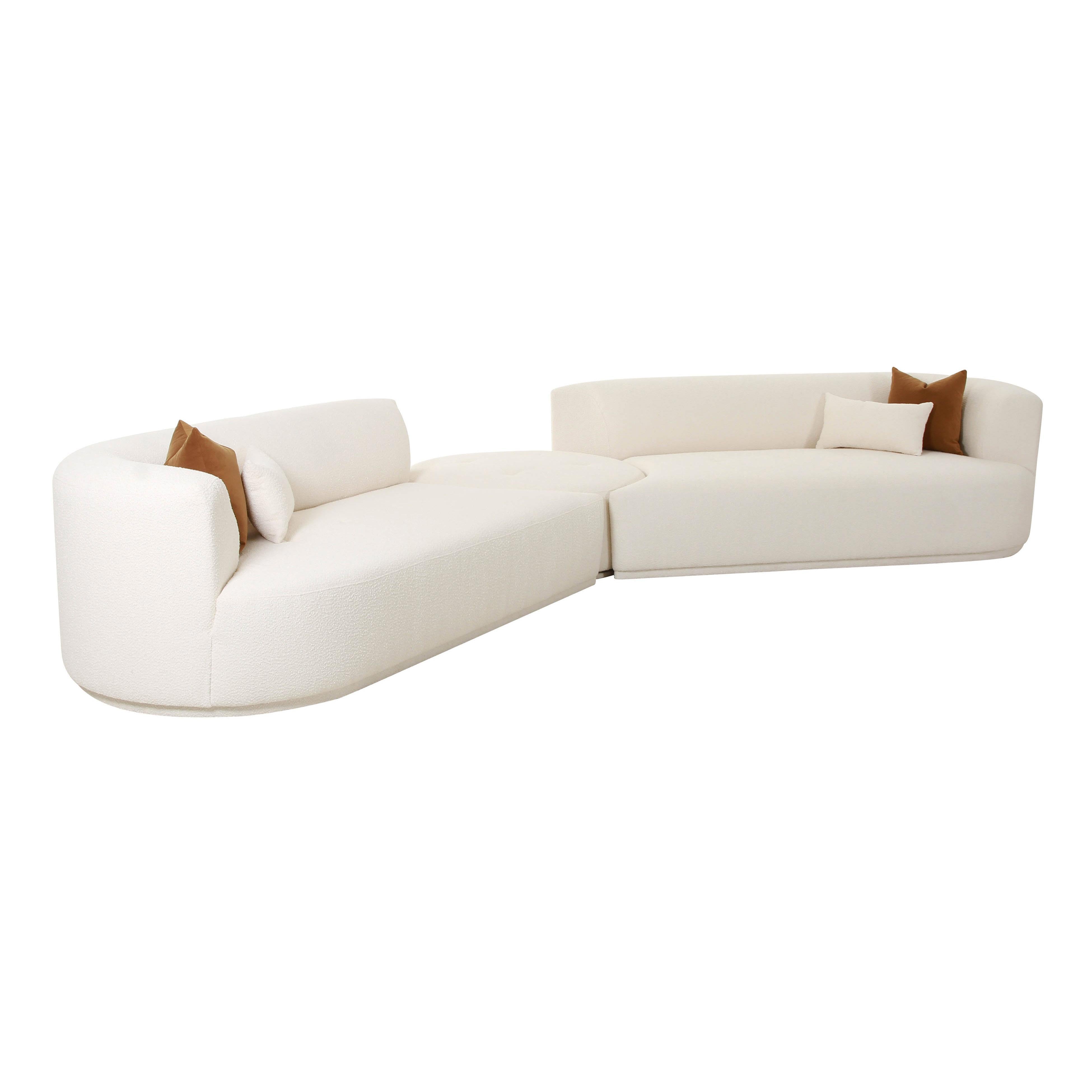 Fickle 3-Piece Cream Performance Boucle Modular Sectional - Luxe Home Furnishings (Jersey City, NJ)