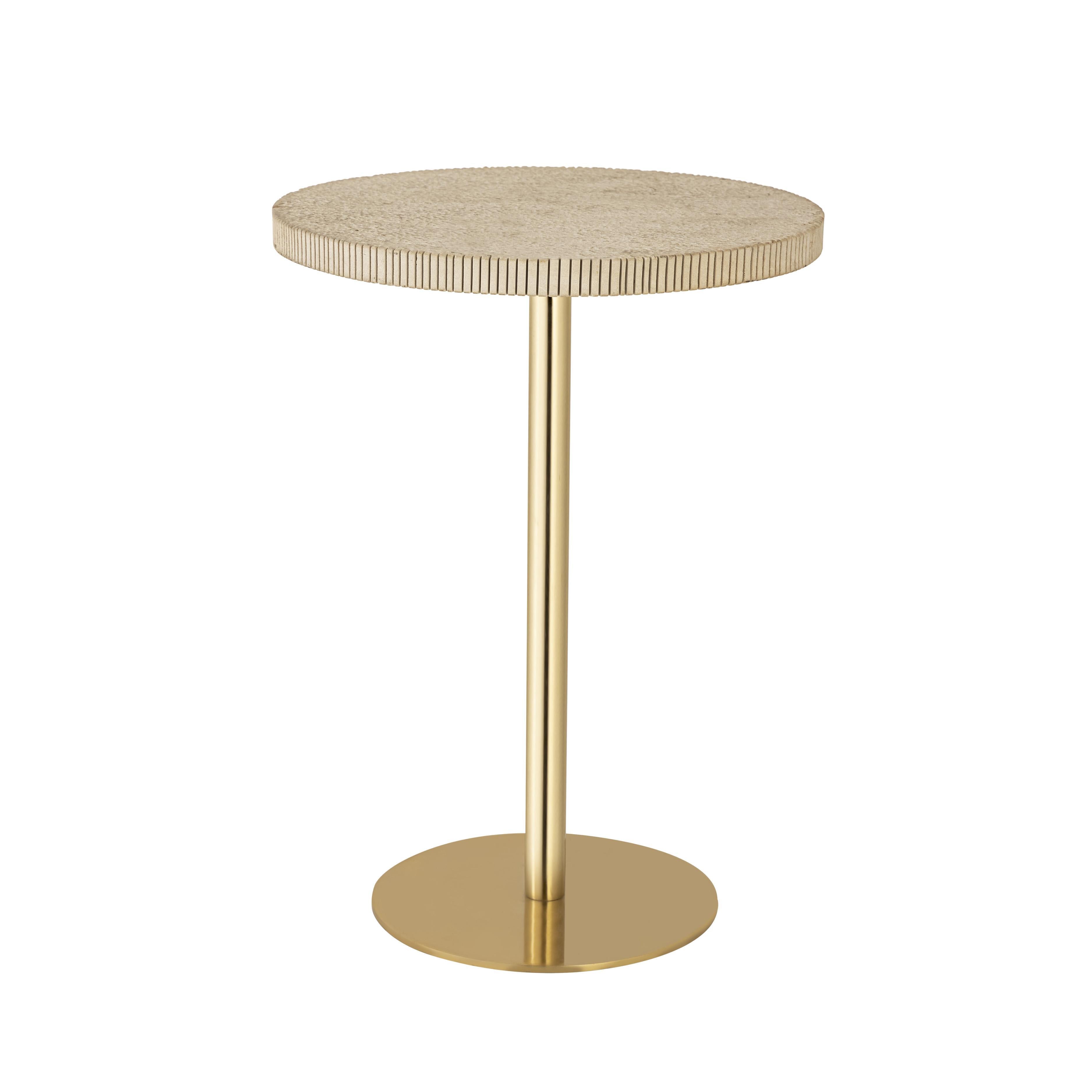 Fiona Gold Stone Side Table - Luxe Home Furnishings (Jersey City, NJ)