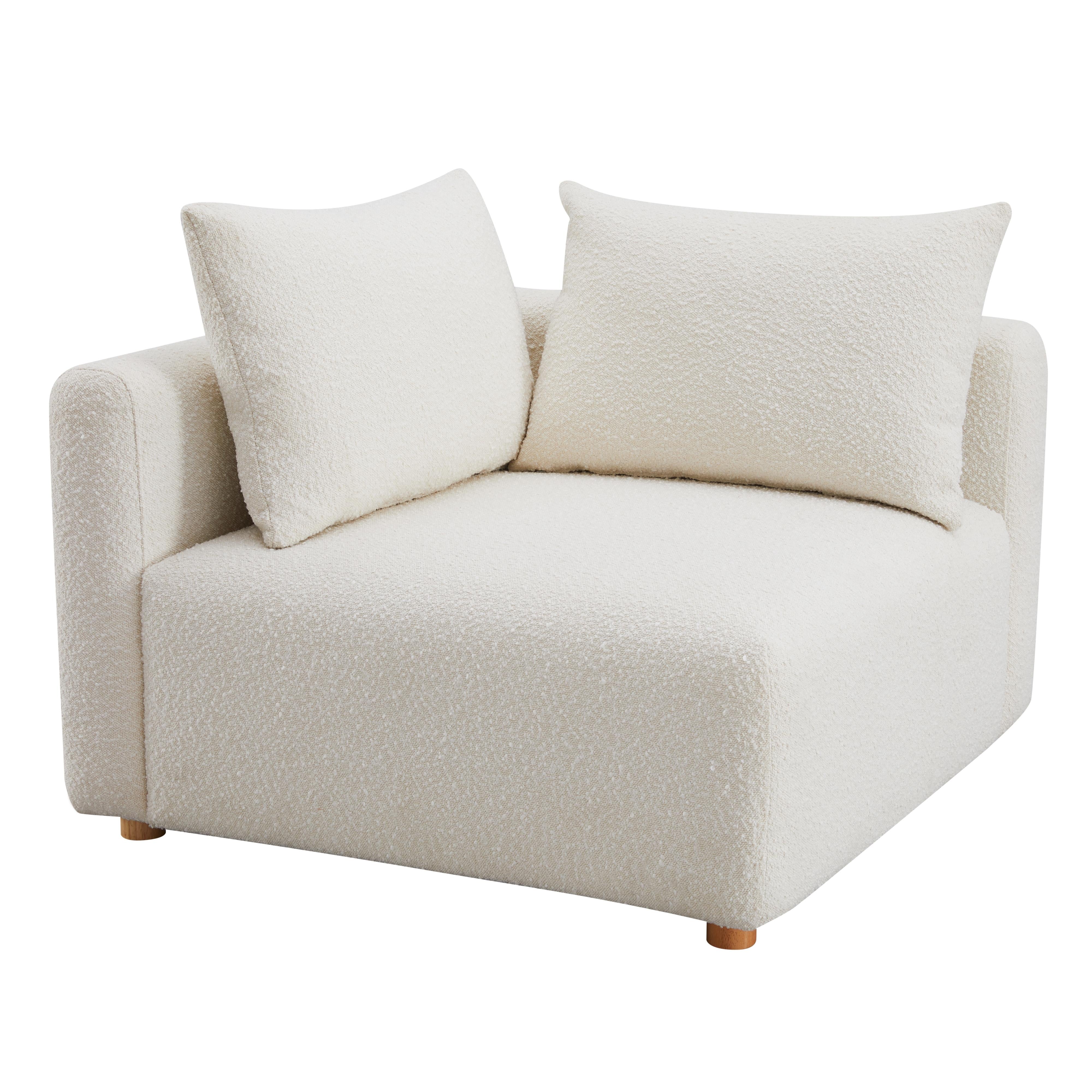 Hangover Cream Performance Boucle Modular Corner Chair - Luxe Home Furnishings (Jersey City, NJ)