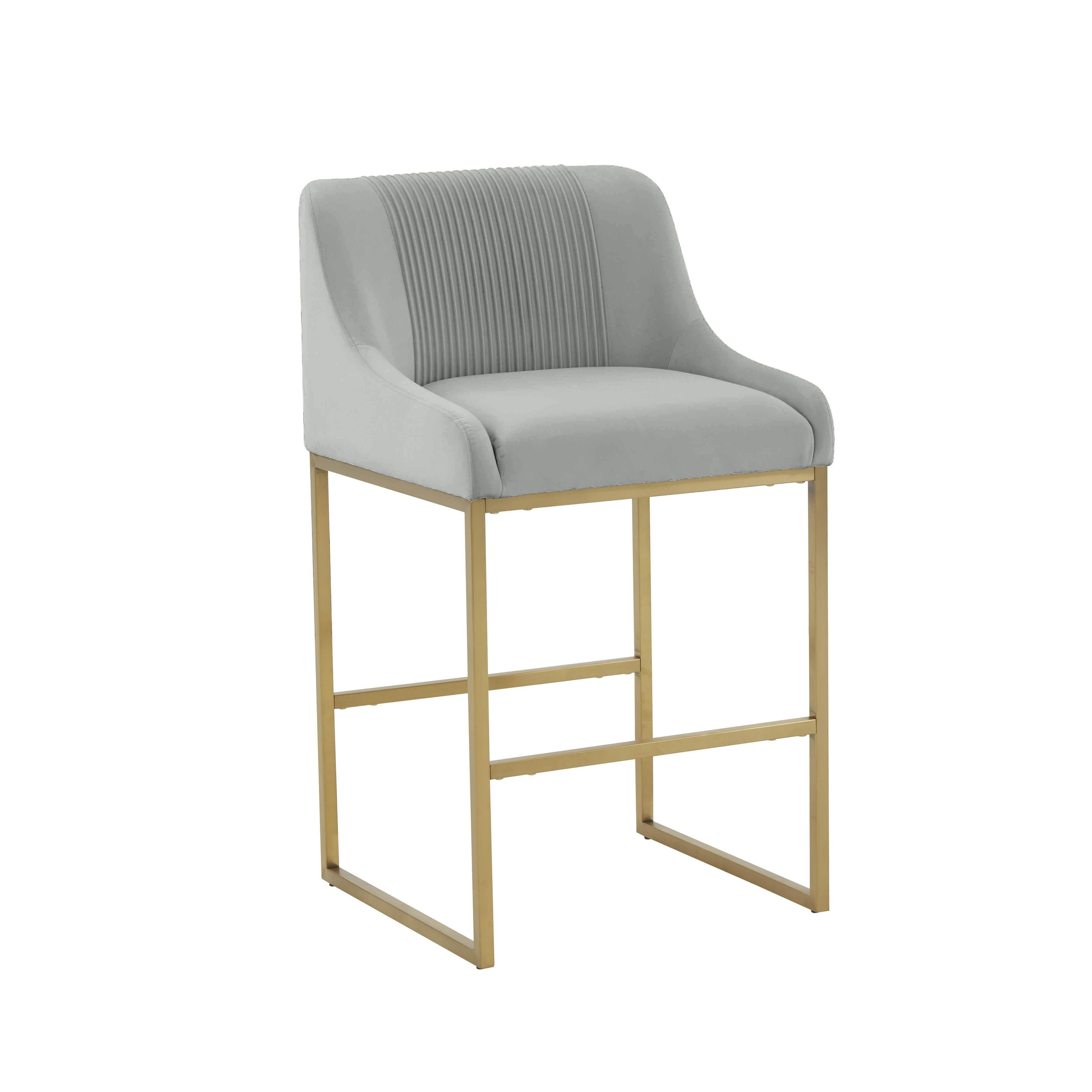 Lisa Pleated Performance Velvet Counter Stool - Luxe Home Furnishings (Jersey City, NJ)