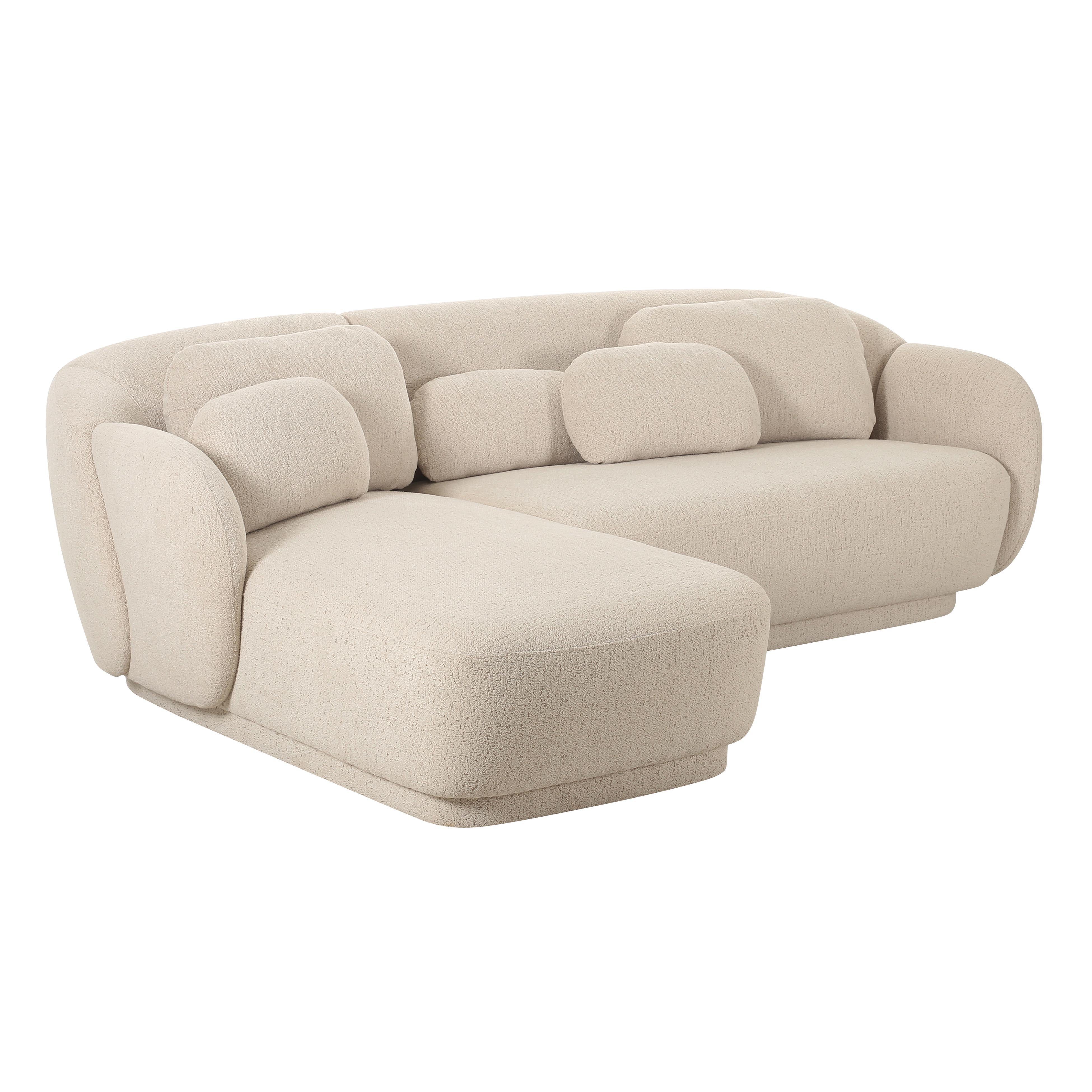 Misty 2-Piece Cream Performance Boucle L-Shaped Sectional - Luxe Home Furnishings (Jersey City, NJ)