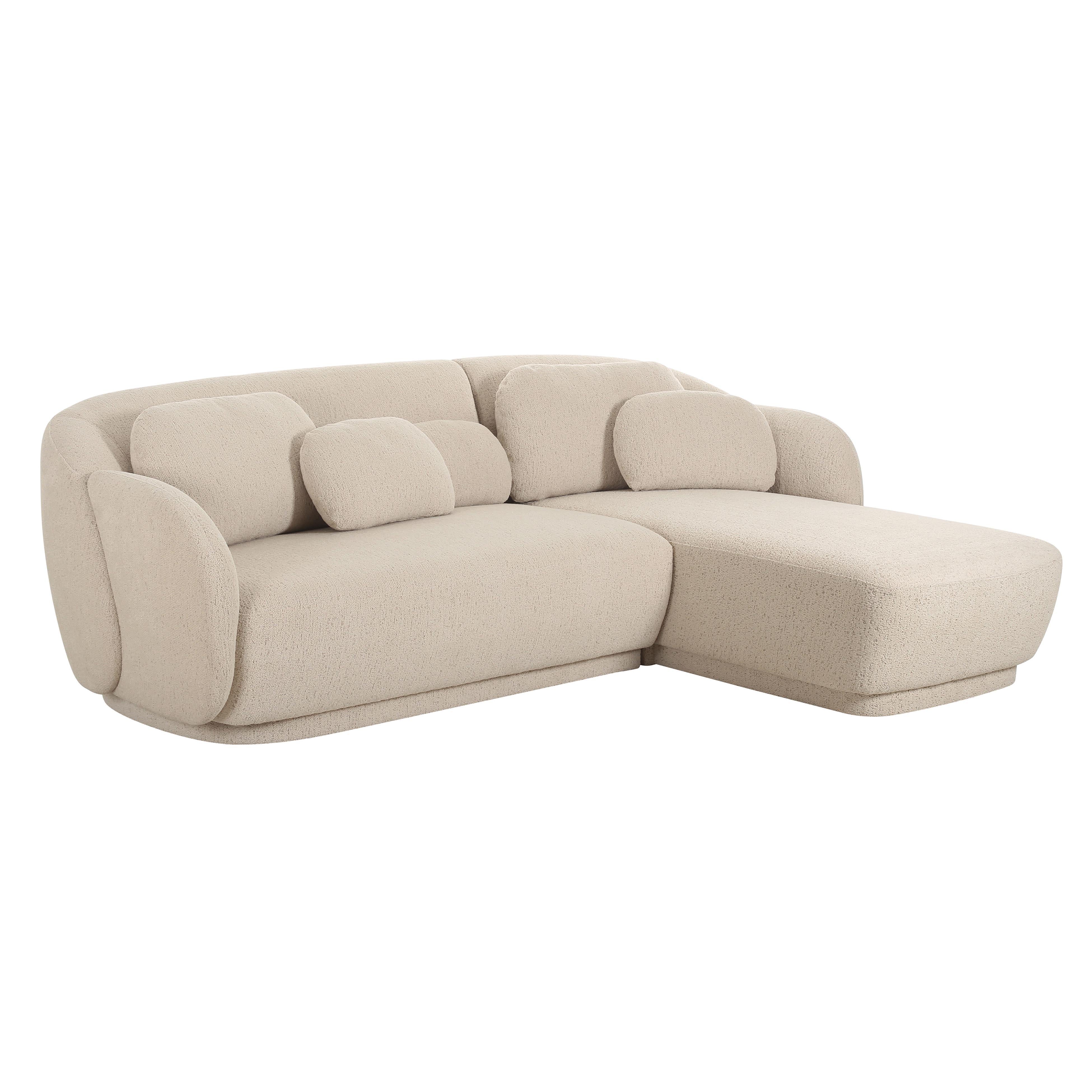 Misty 2-Piece Cream Performance Boucle L-Shaped Sectional - Luxe Home Furnishings (Jersey City, NJ)