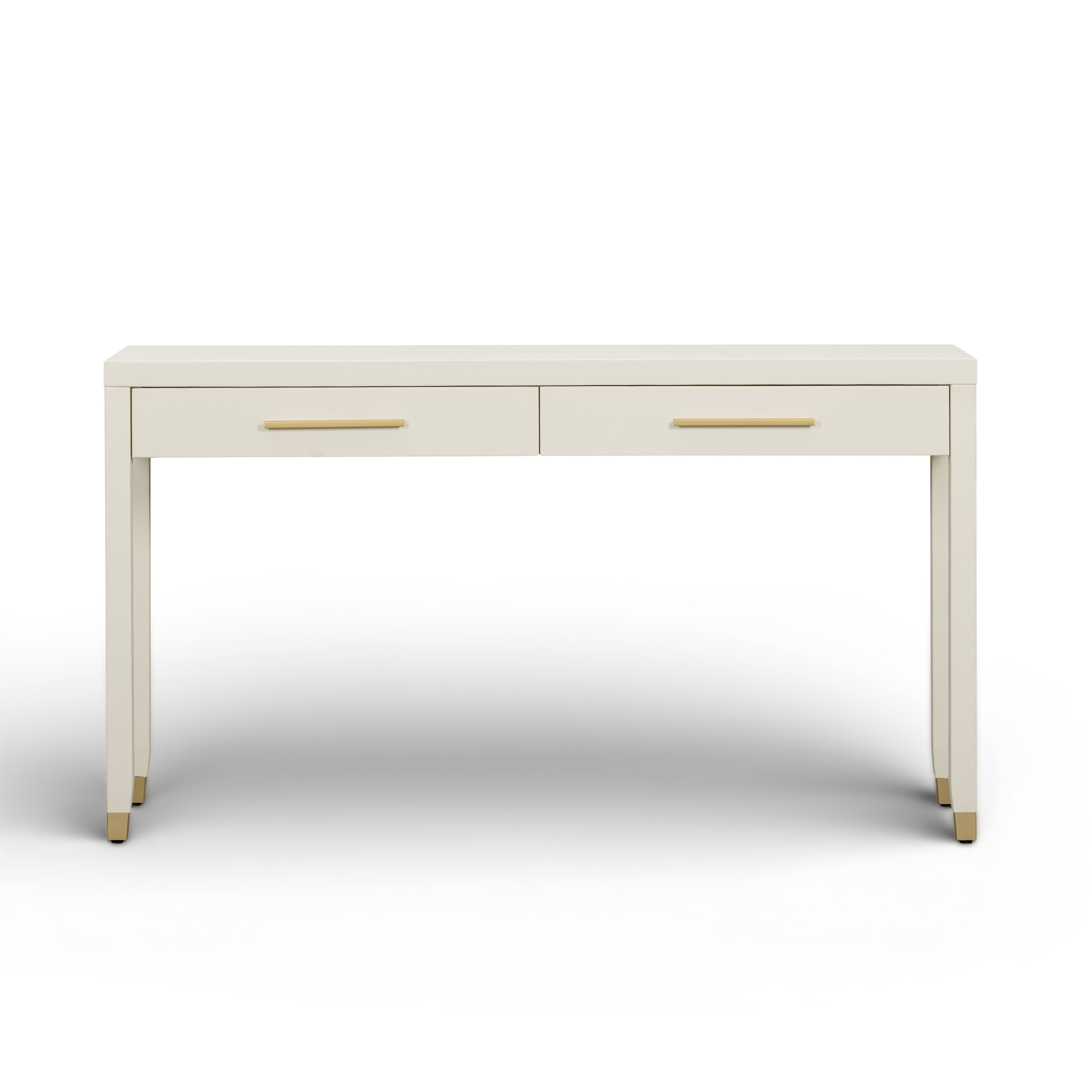 Dani 54" Cream Faux Shagreen 2-Drawer Console Table - Luxe Home Furnishings (Jersey City, NJ)